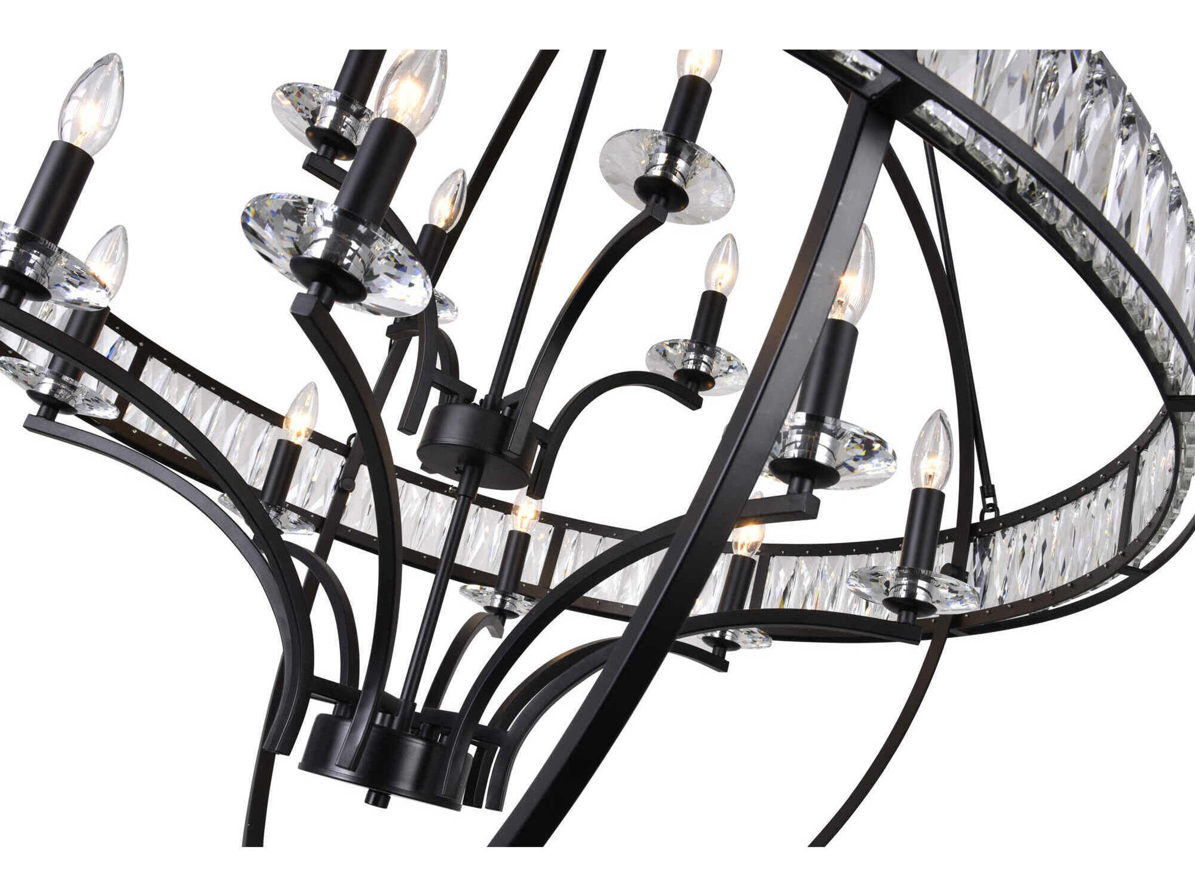 CWI Lighting Arkansas 12-Light Black Traditional Globe Chandelier