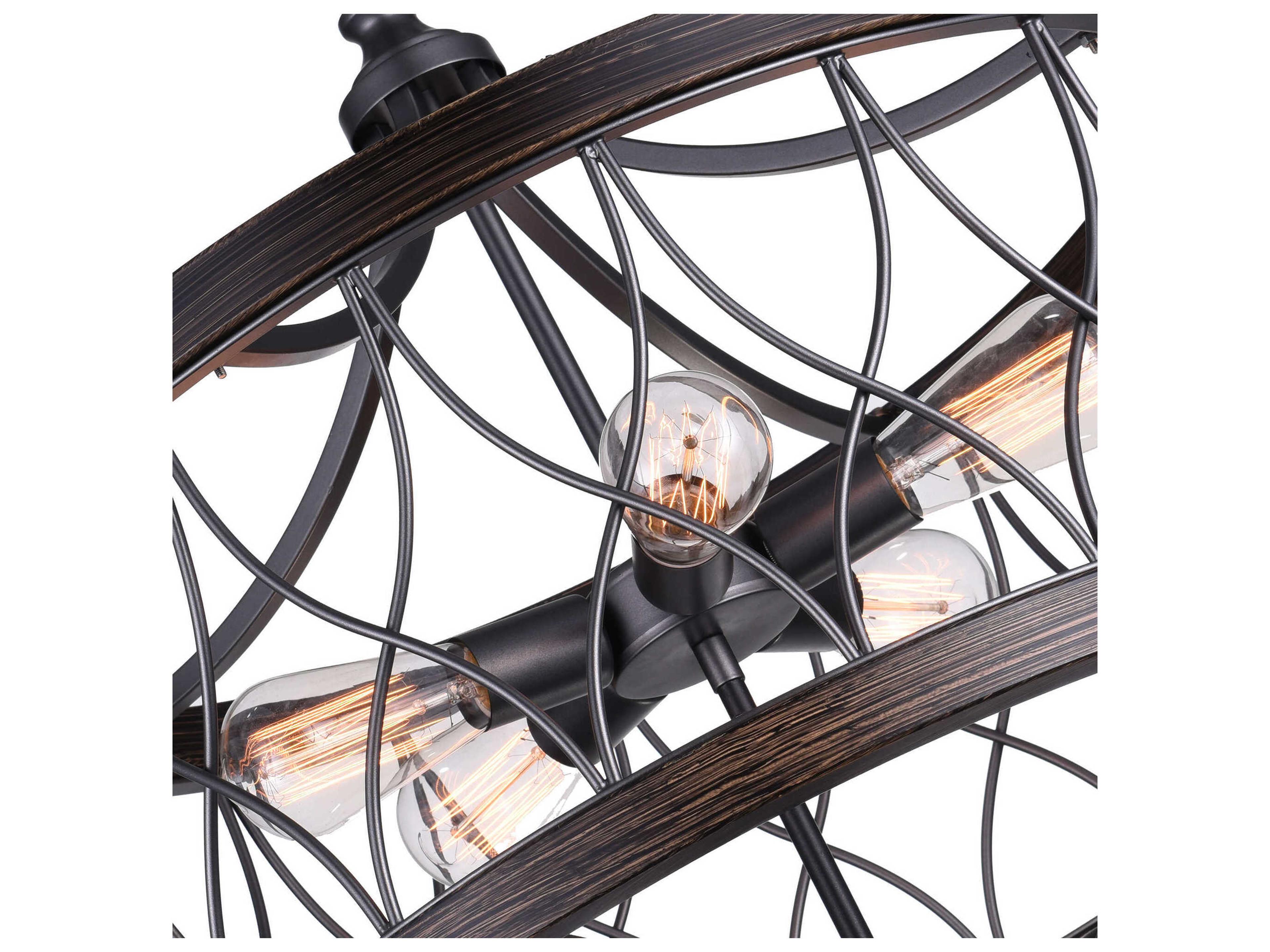 CWI Lighting Amazon 5-Light Gun Metal Black Drum Pendant