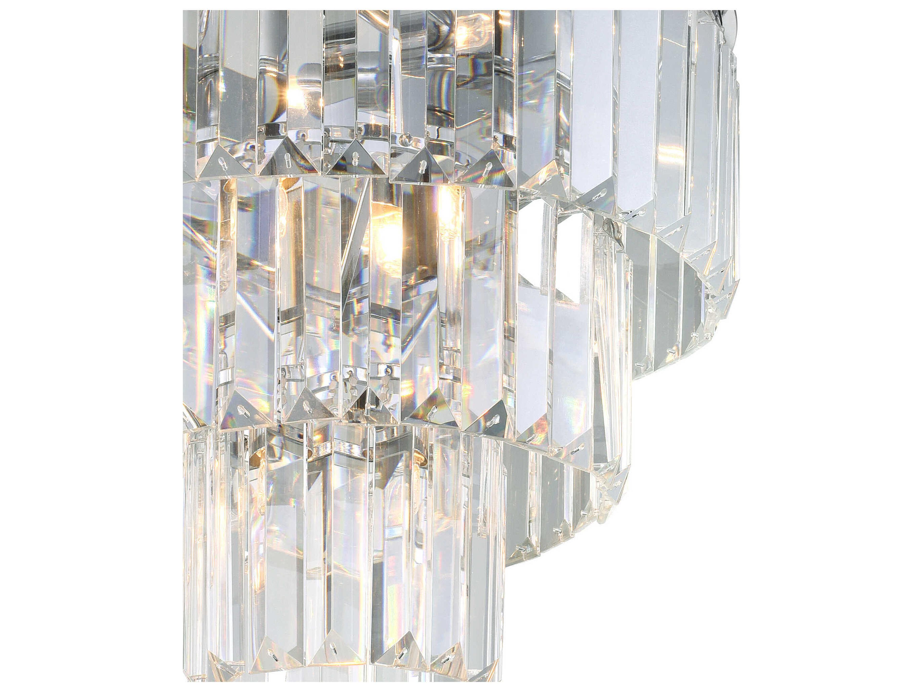 CWI Lighting Weiss 8-Light Chrome Tiered Flush Mount