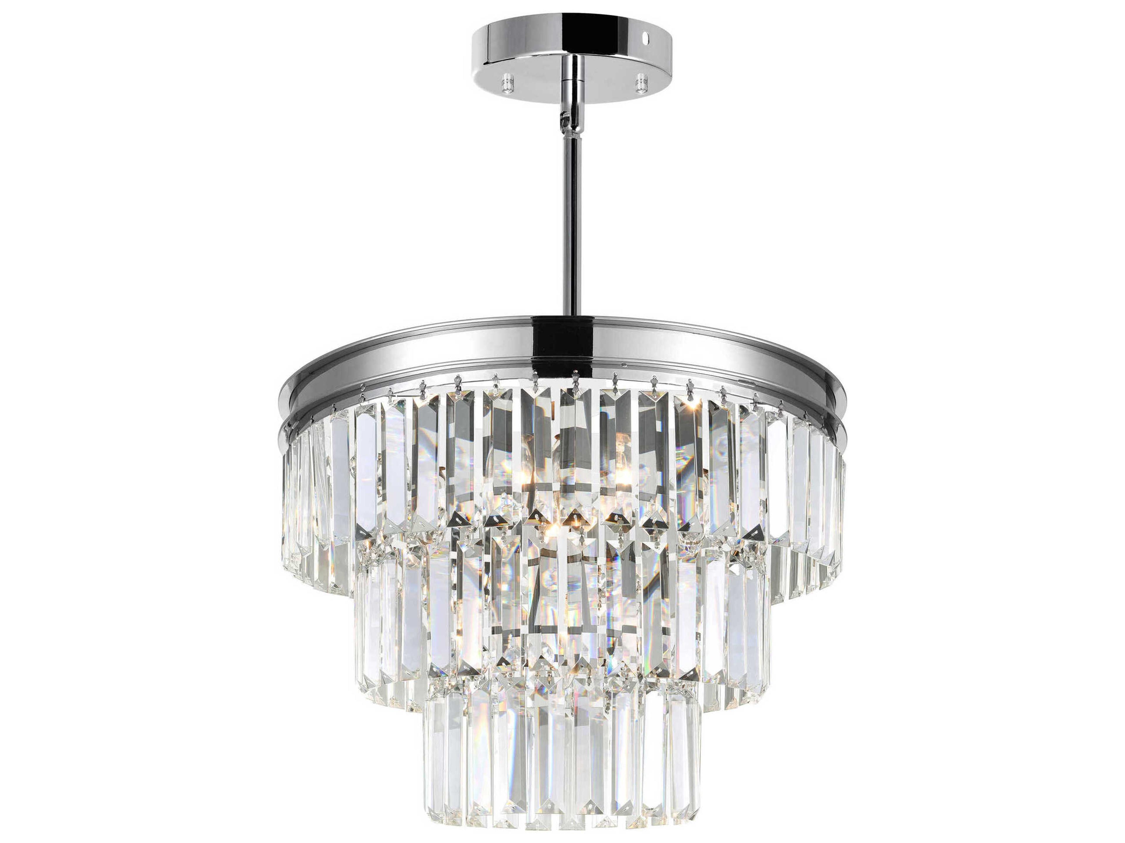 Weiss 5-Light Chrome Tiered Chandelier