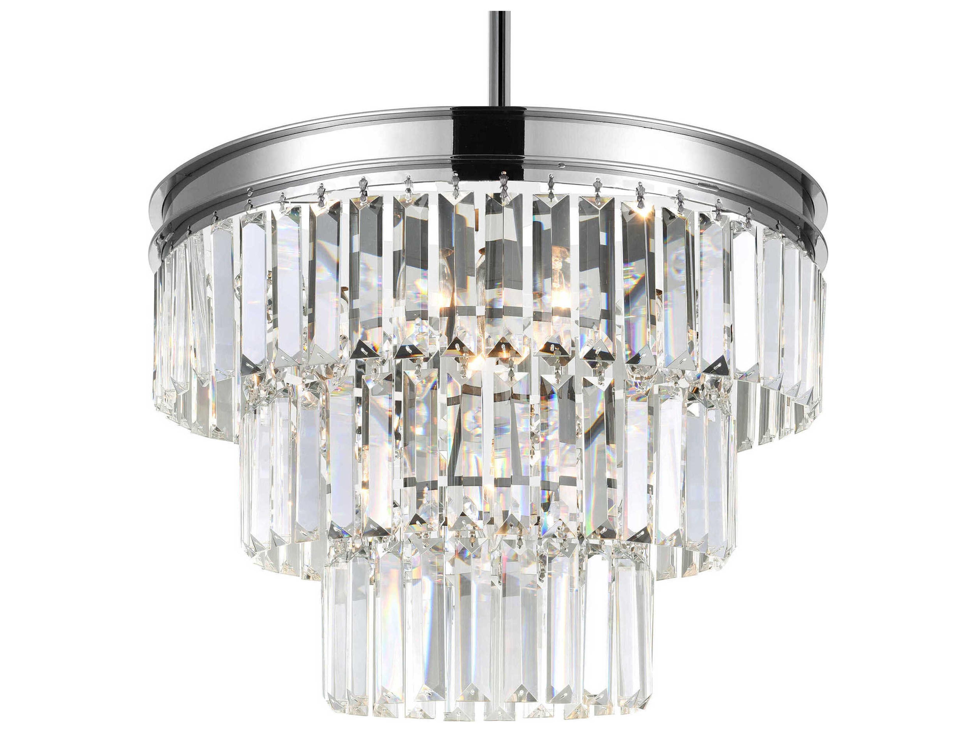 CWI Lighting Weiss 5-Light Chrome Tiered Chandelier