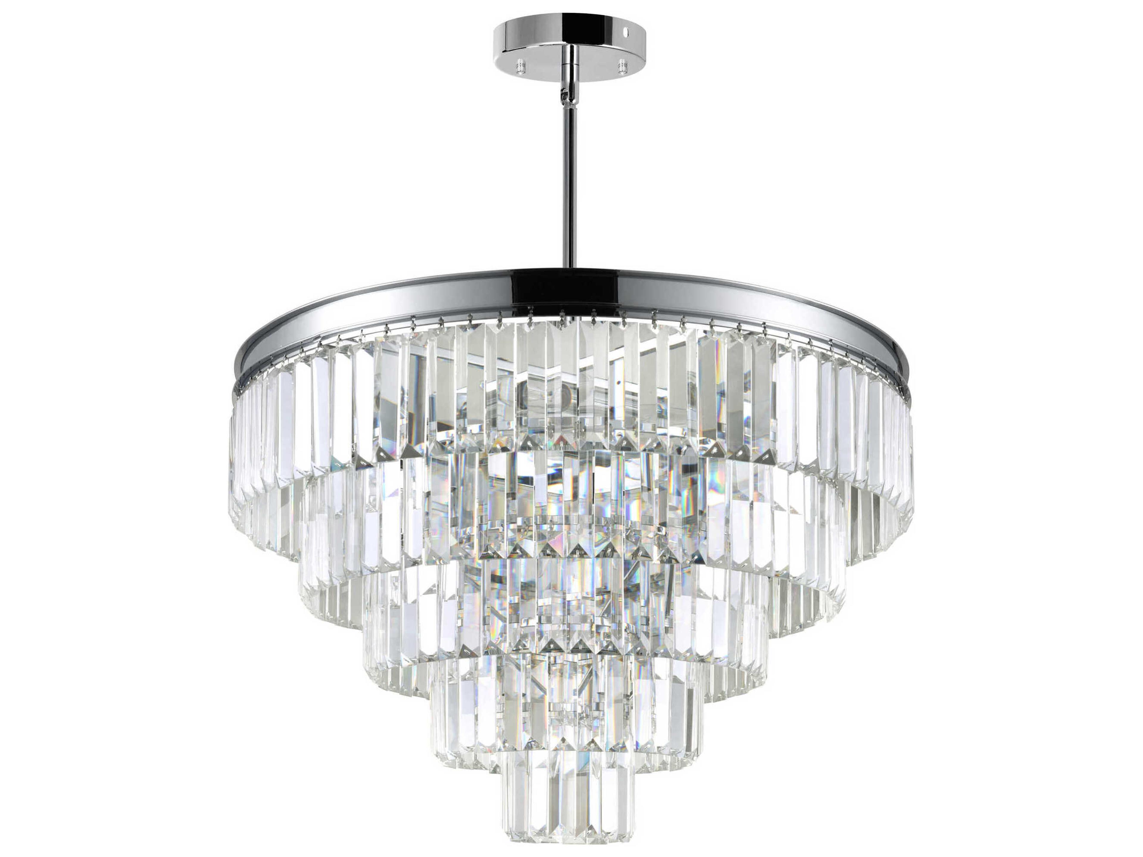 CWI Lighting Weiss 12-Light Chrome Tiered Chandelier
