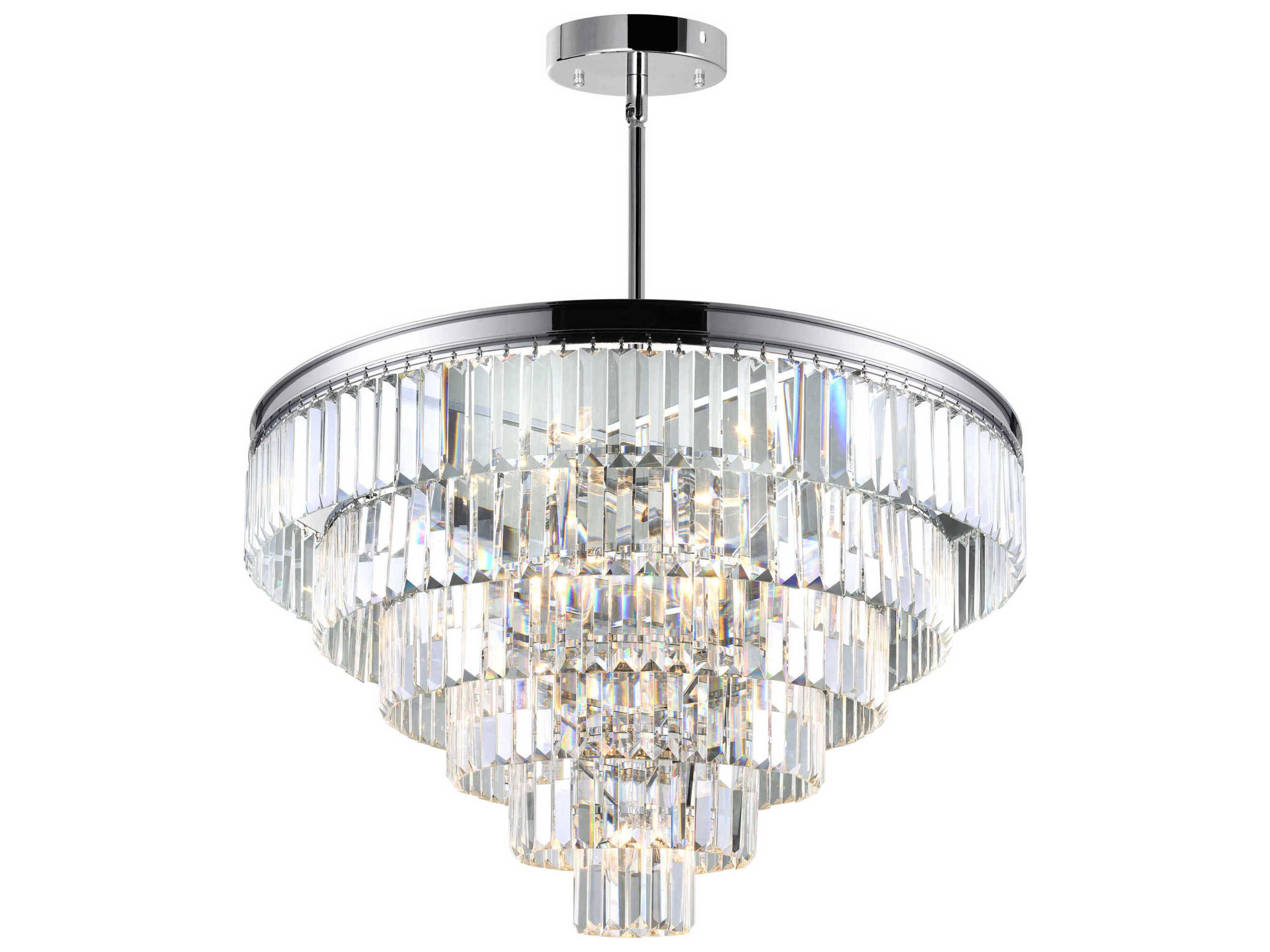 Weiss 15-Light Chrome Tiered Chandelier