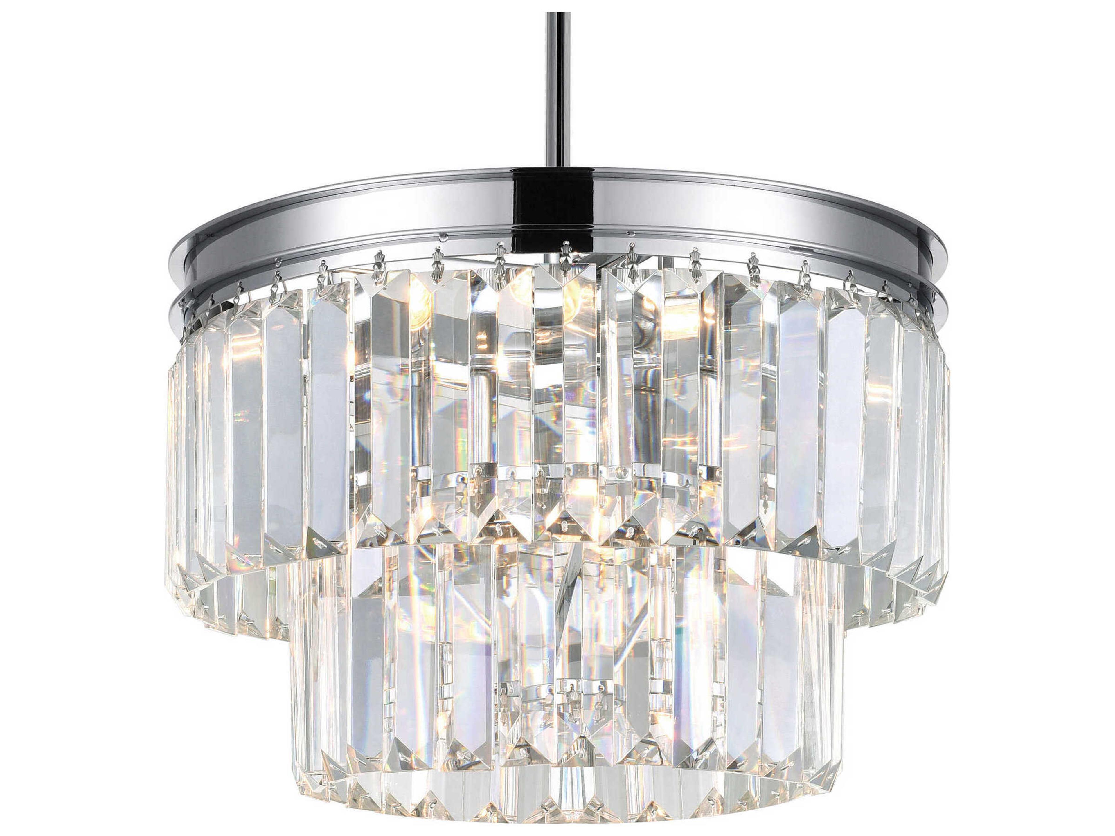 CWI Lighting Weiss 4-Light Chrome Tiered Chandelier