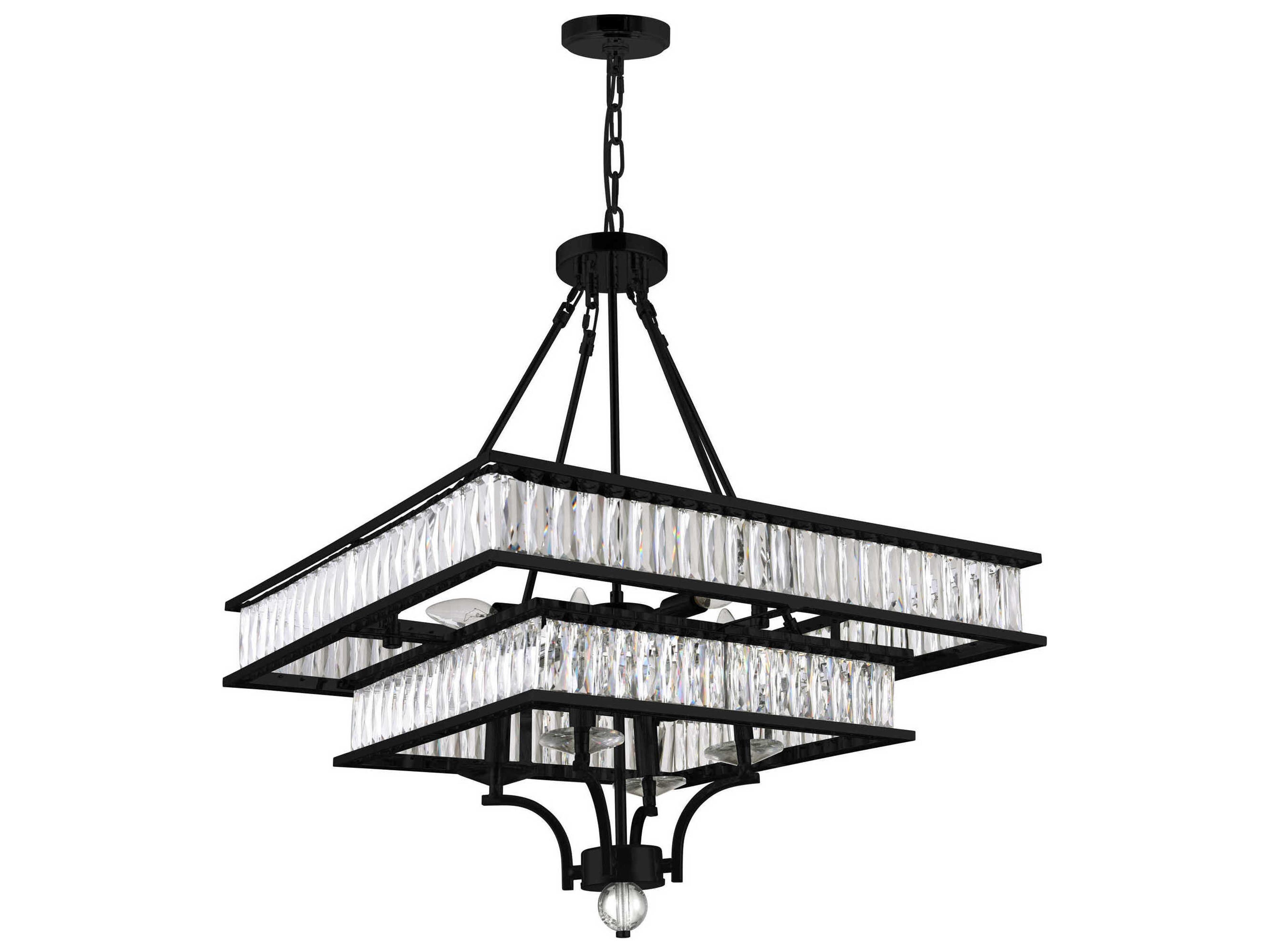 CWI Lighting Shalia 8-Light Black Chandelier
