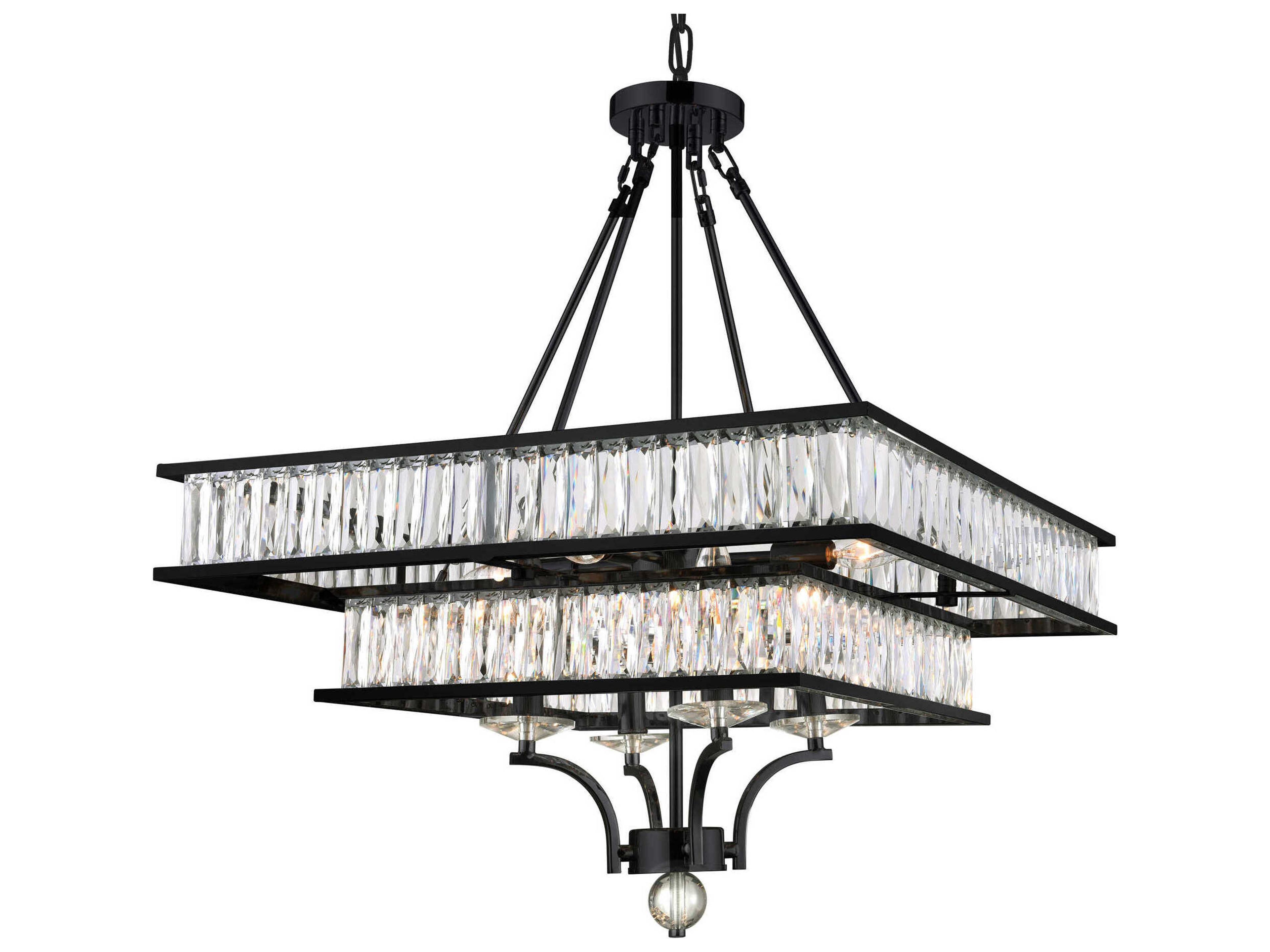 CWI Lighting Shalia 8-Light Black Chandelier
