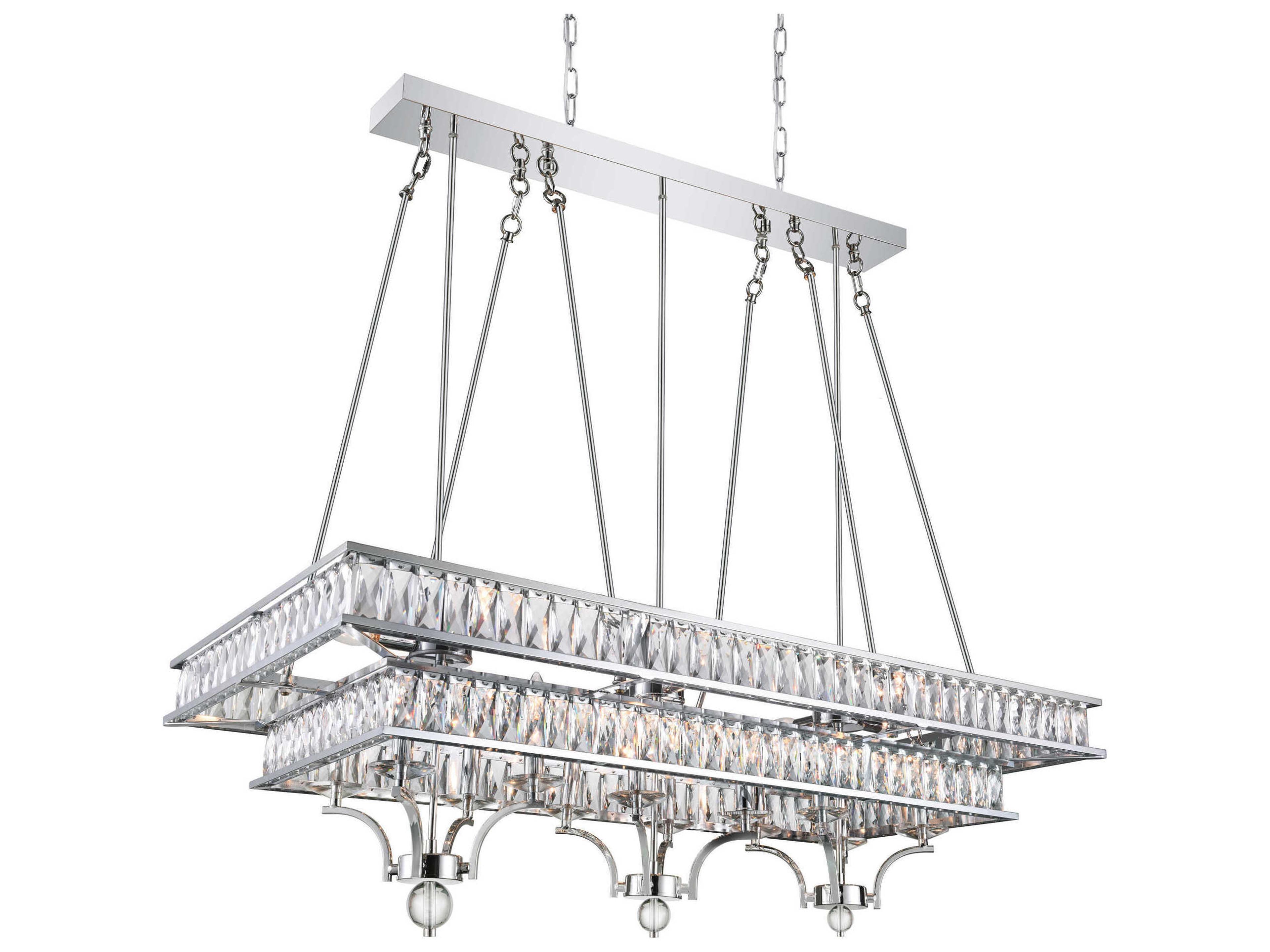 CWI Lighting Shalia 20-Light Chrome Island Pendant