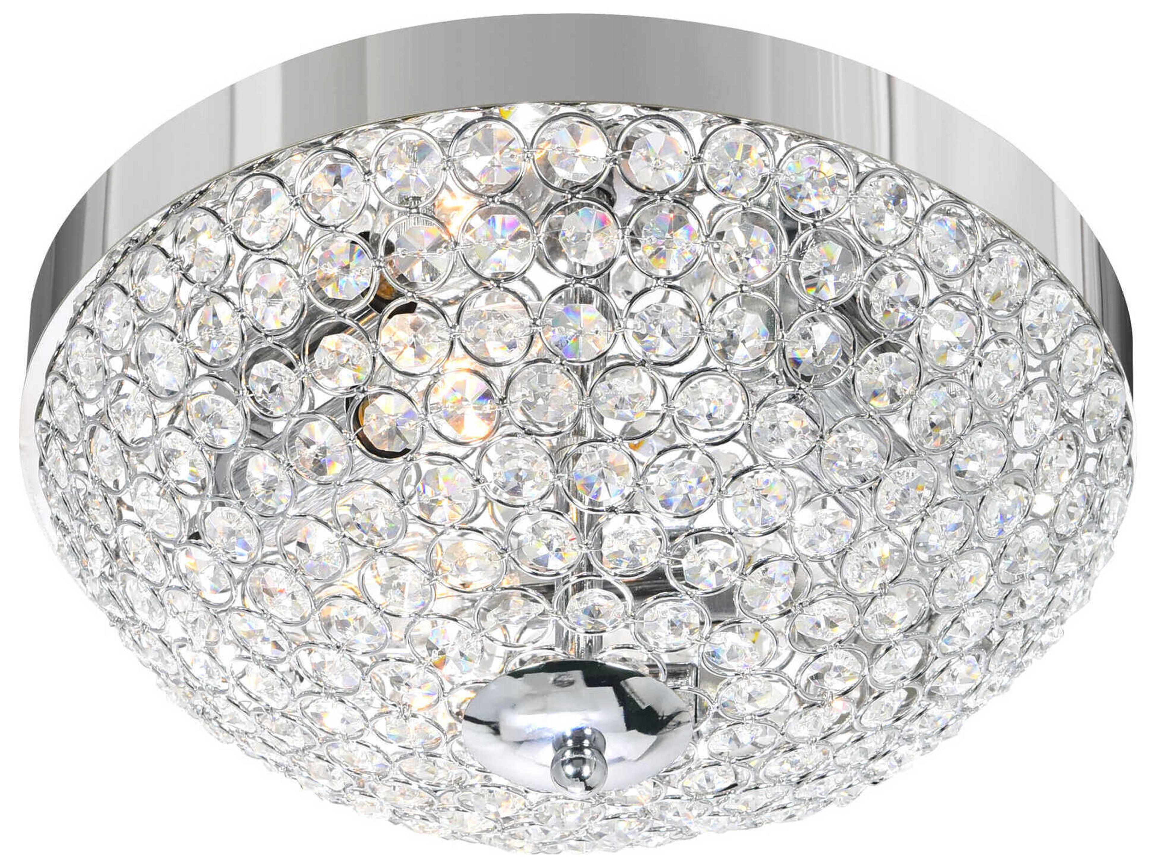 CWI Lighting Globe 3-Light Chrome Bowl Flush Mount
