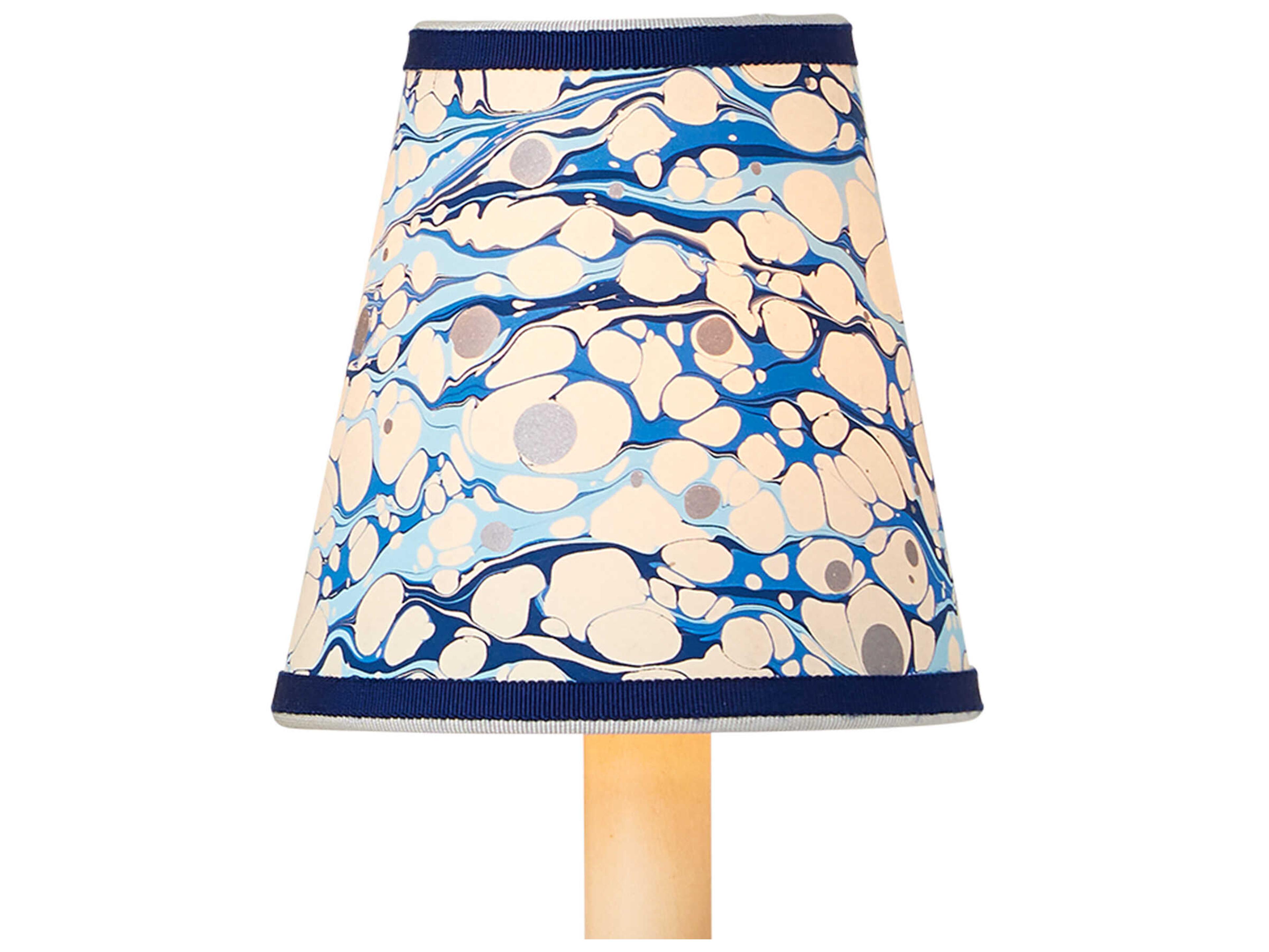 Marble Blue Lace Paper Tapered Shade