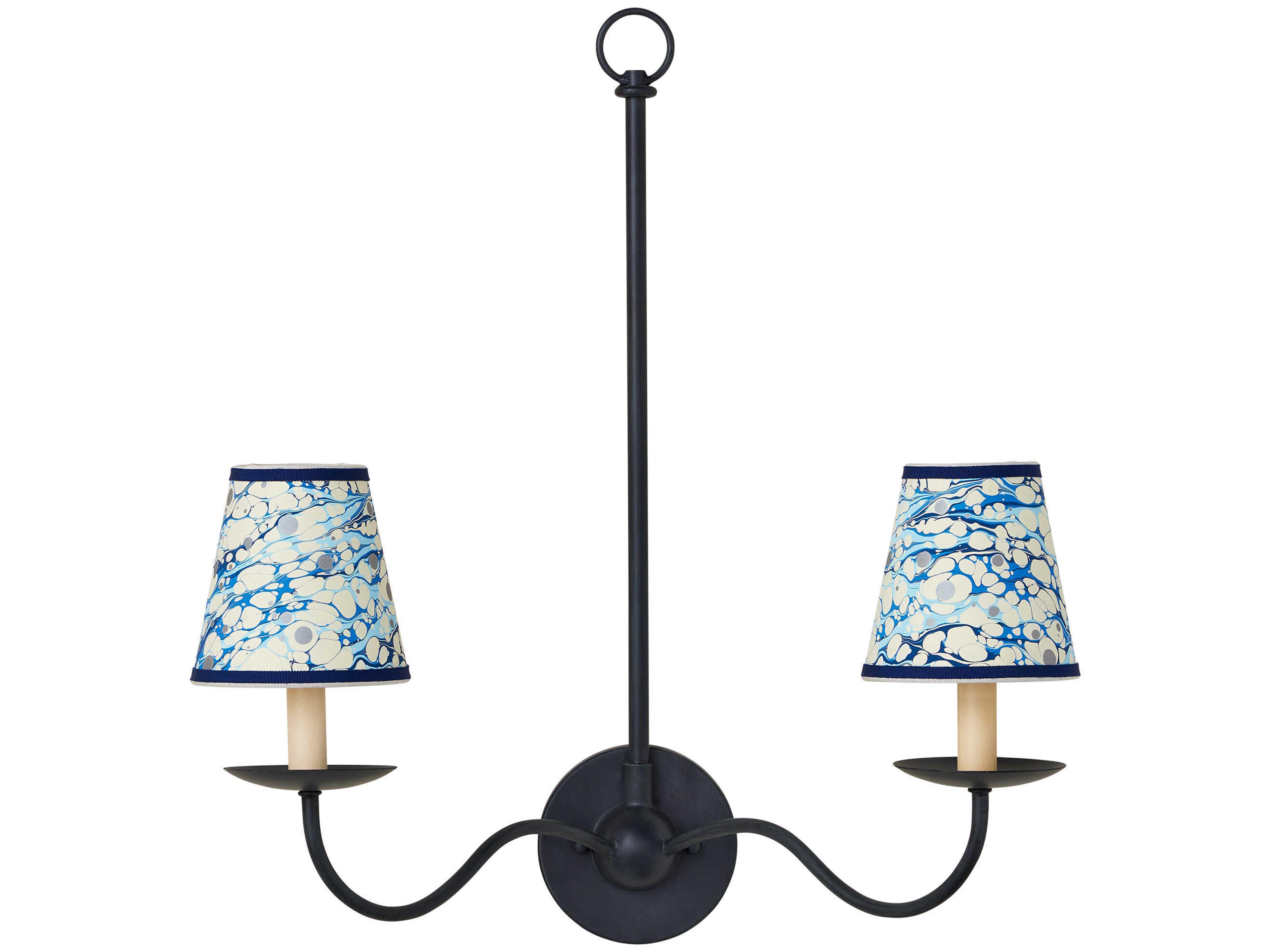 Currey & Company Marble Blue Lace Paper Tapered Shade