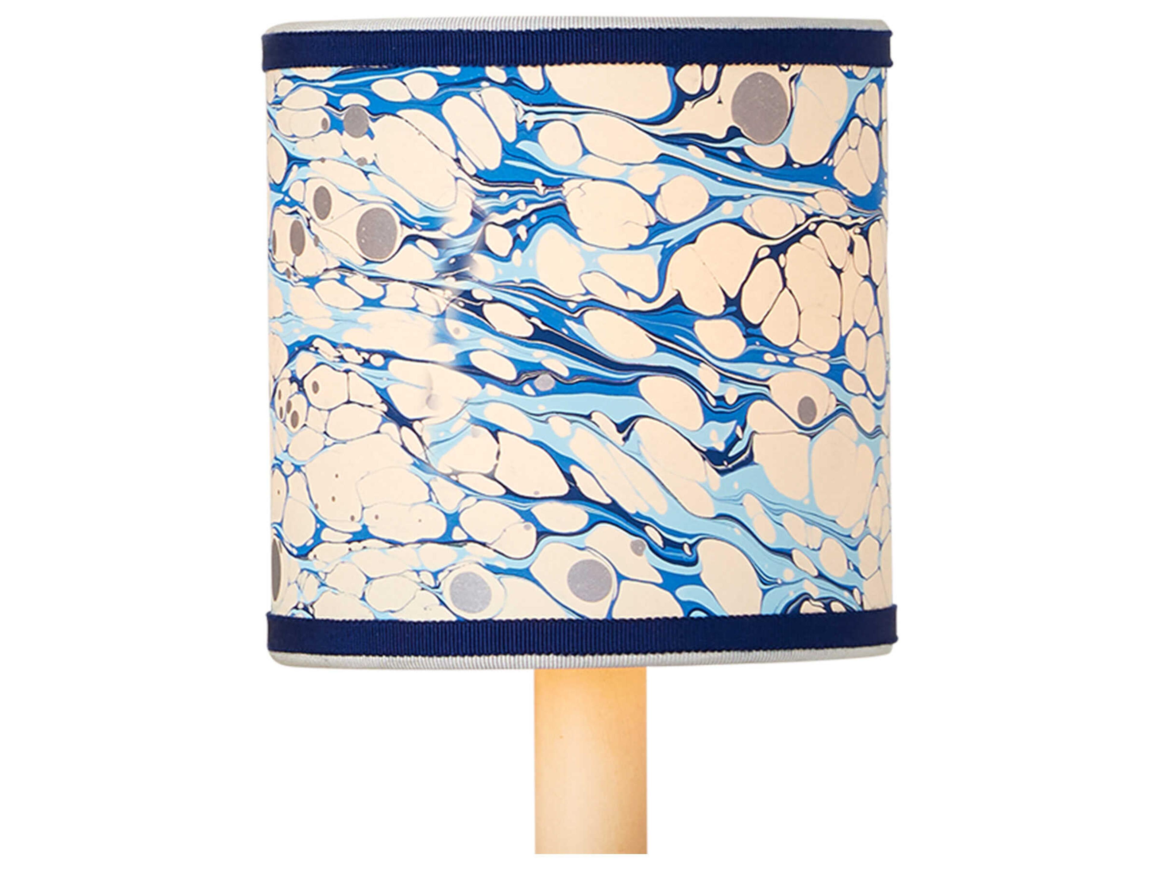 Marble Blue Lace Paper Drum Shade