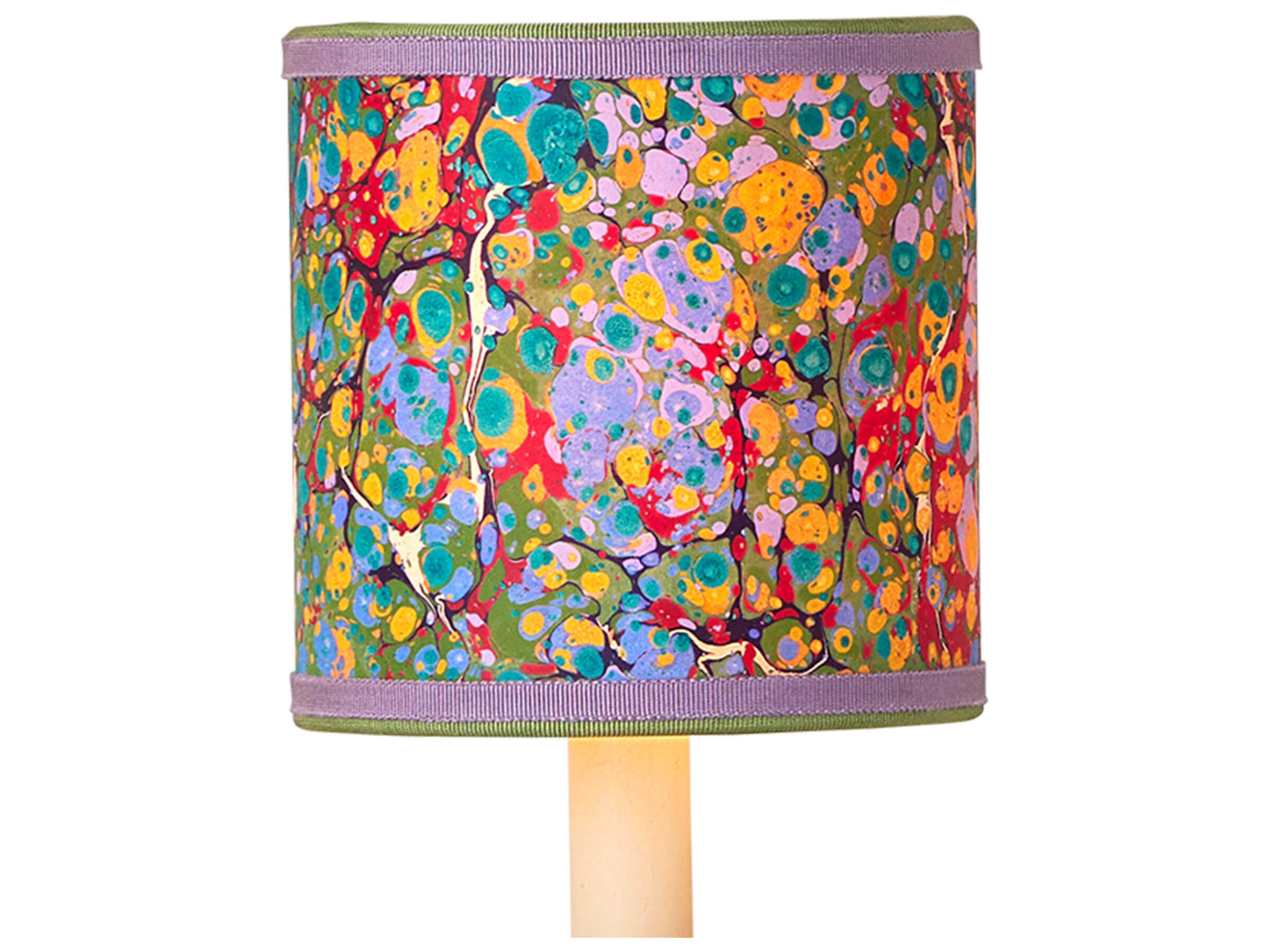 Marble Multi-Color Paper Drum Shade