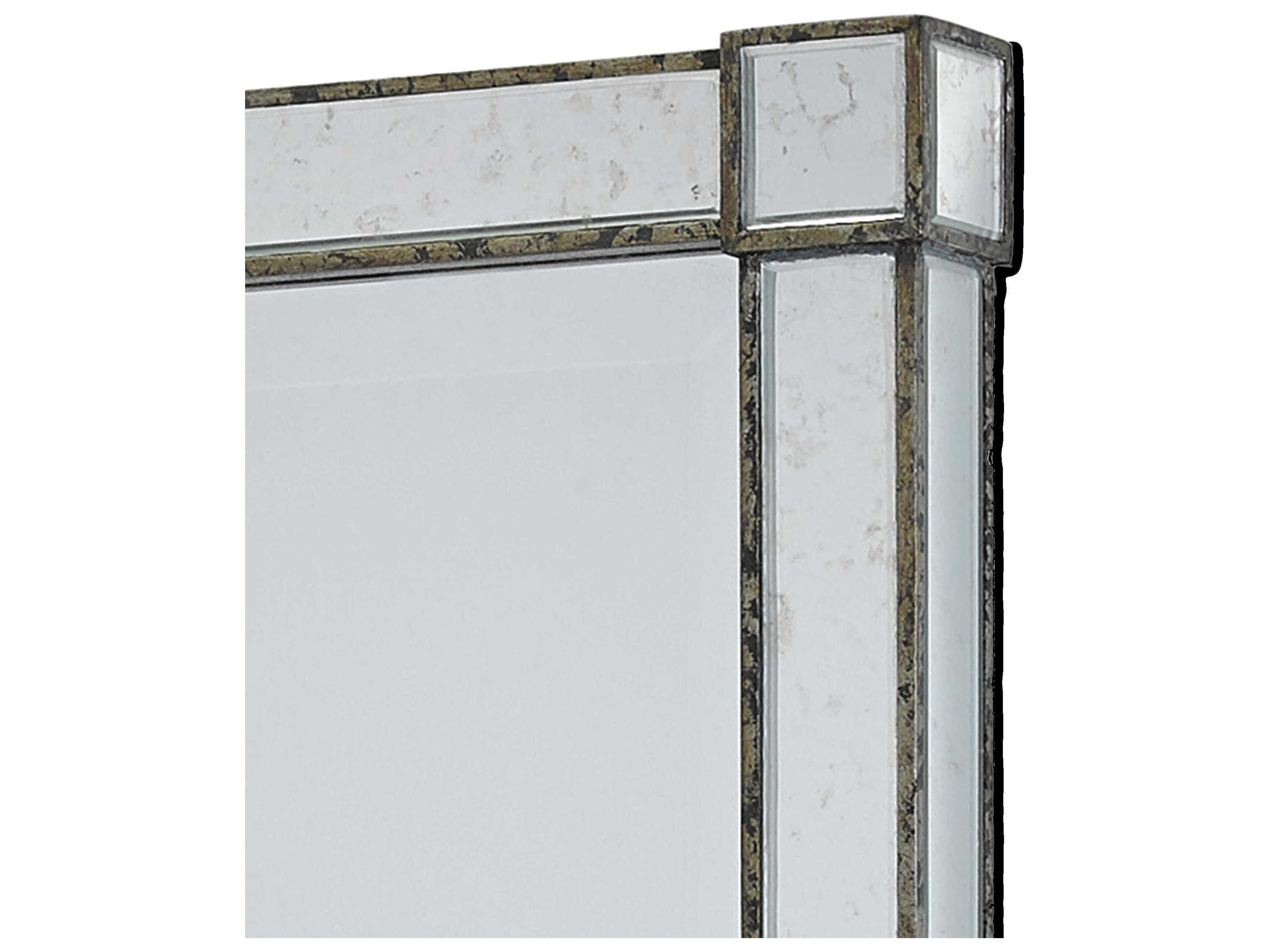 Currey & Company Monarch Painted Silver Viejo Rectangular Wall Mirror