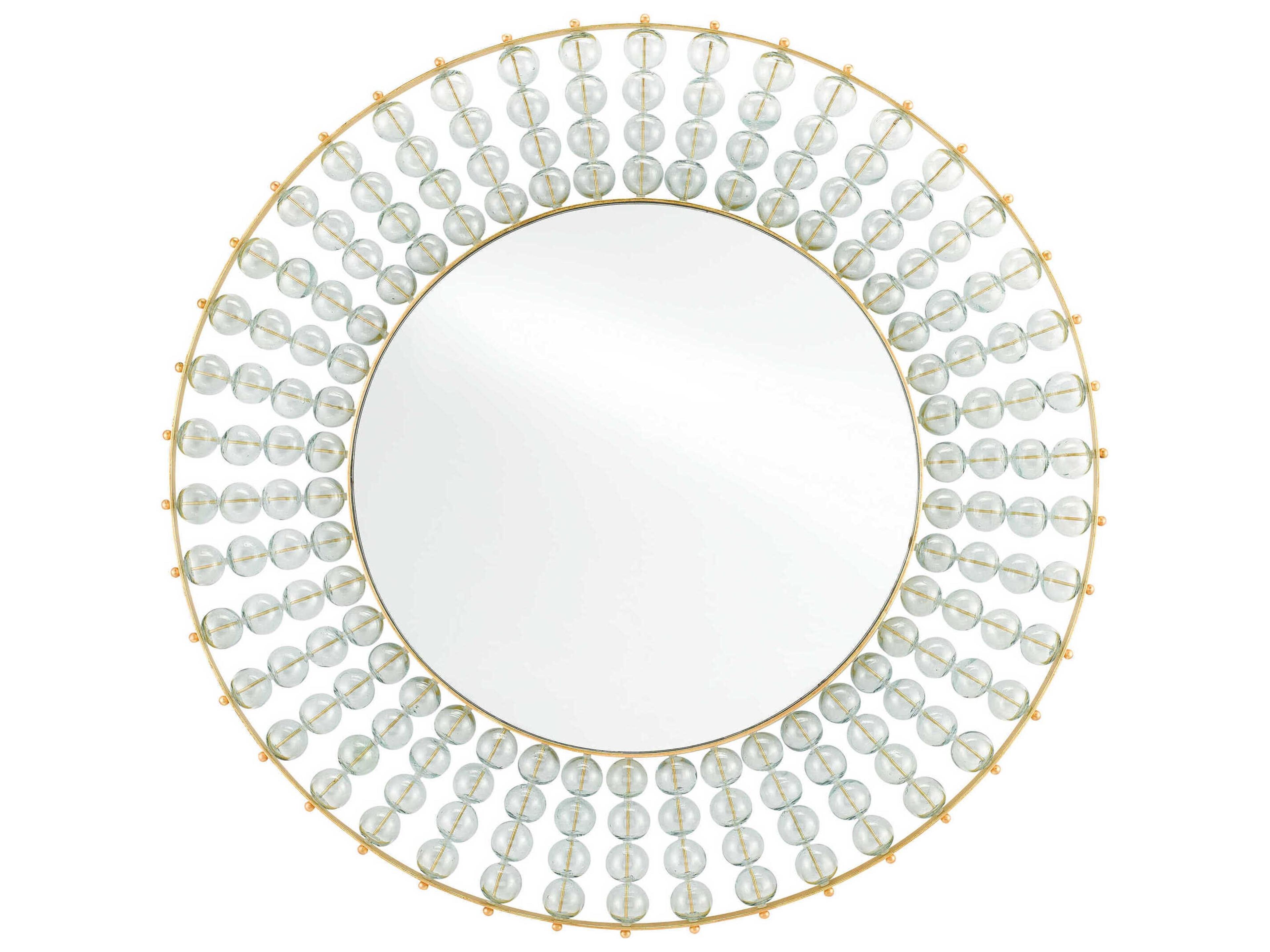 Currey & Company Calais Gold Leaf Round Wall Mirror