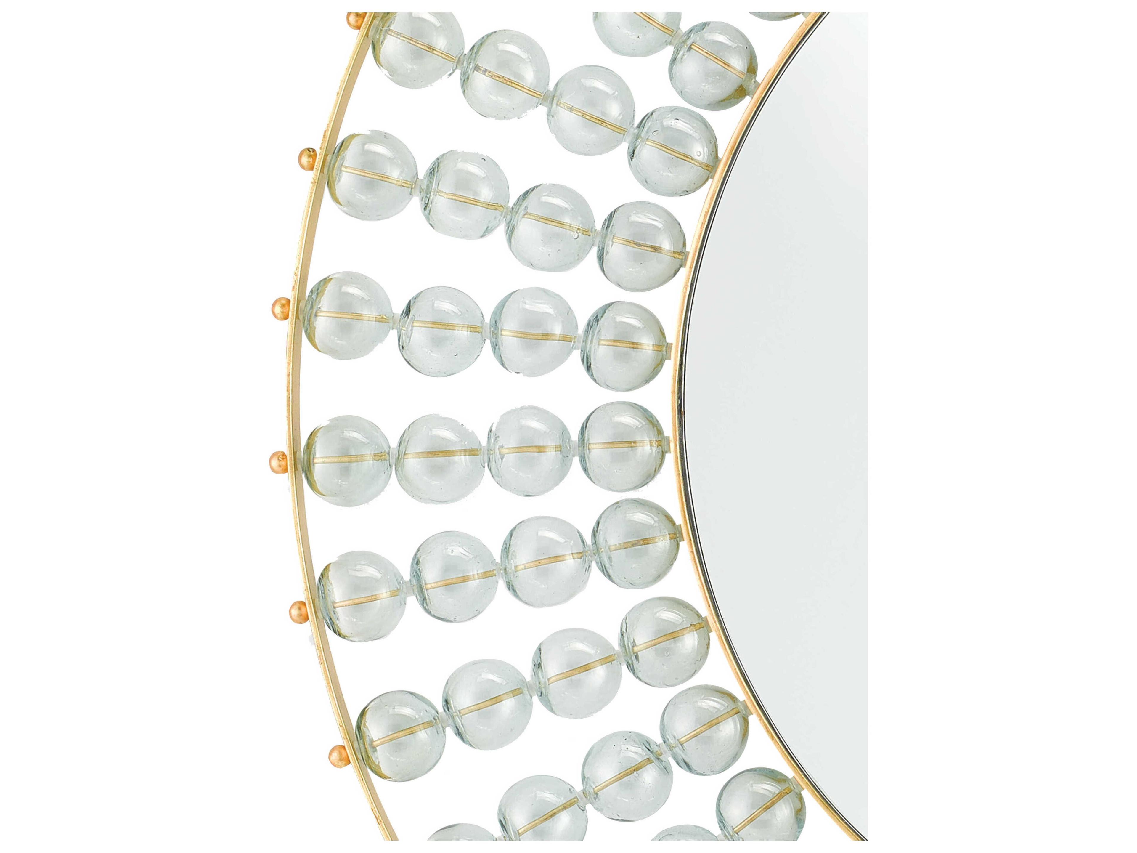 Currey & Company Calais Gold Leaf Round Wall Mirror