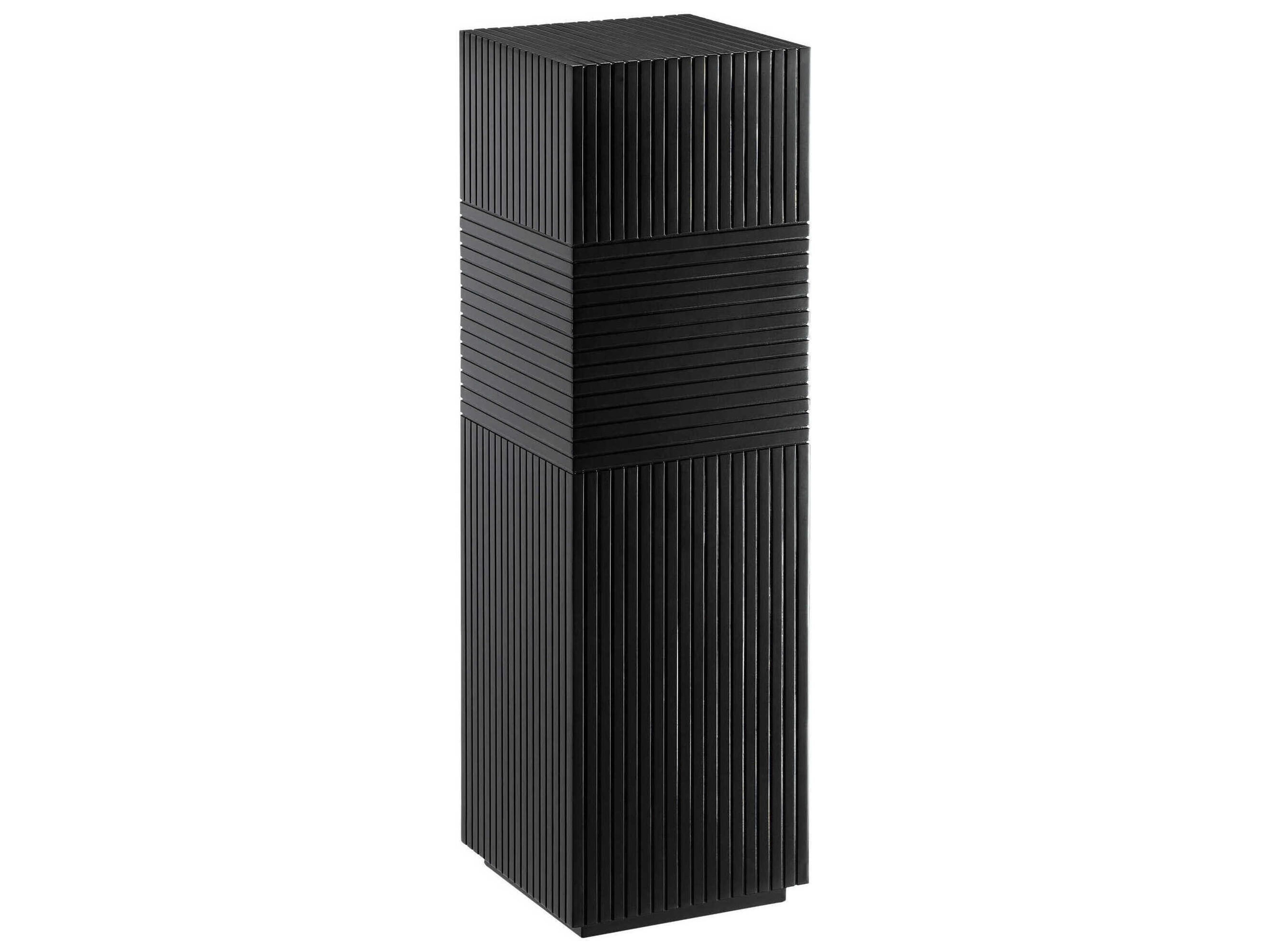 Currey & Company Odense Square Wood Black End Table