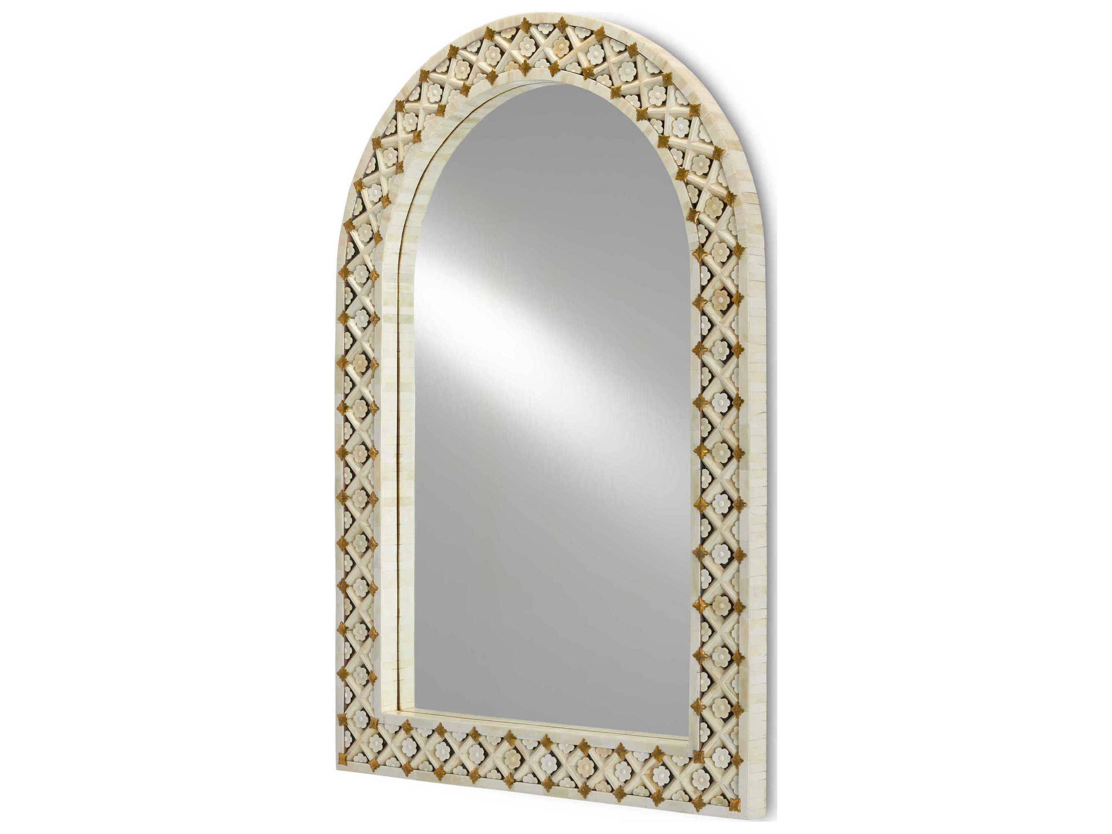 Currey & Company Ellaria Natural Bone / Brass Wall Mirror