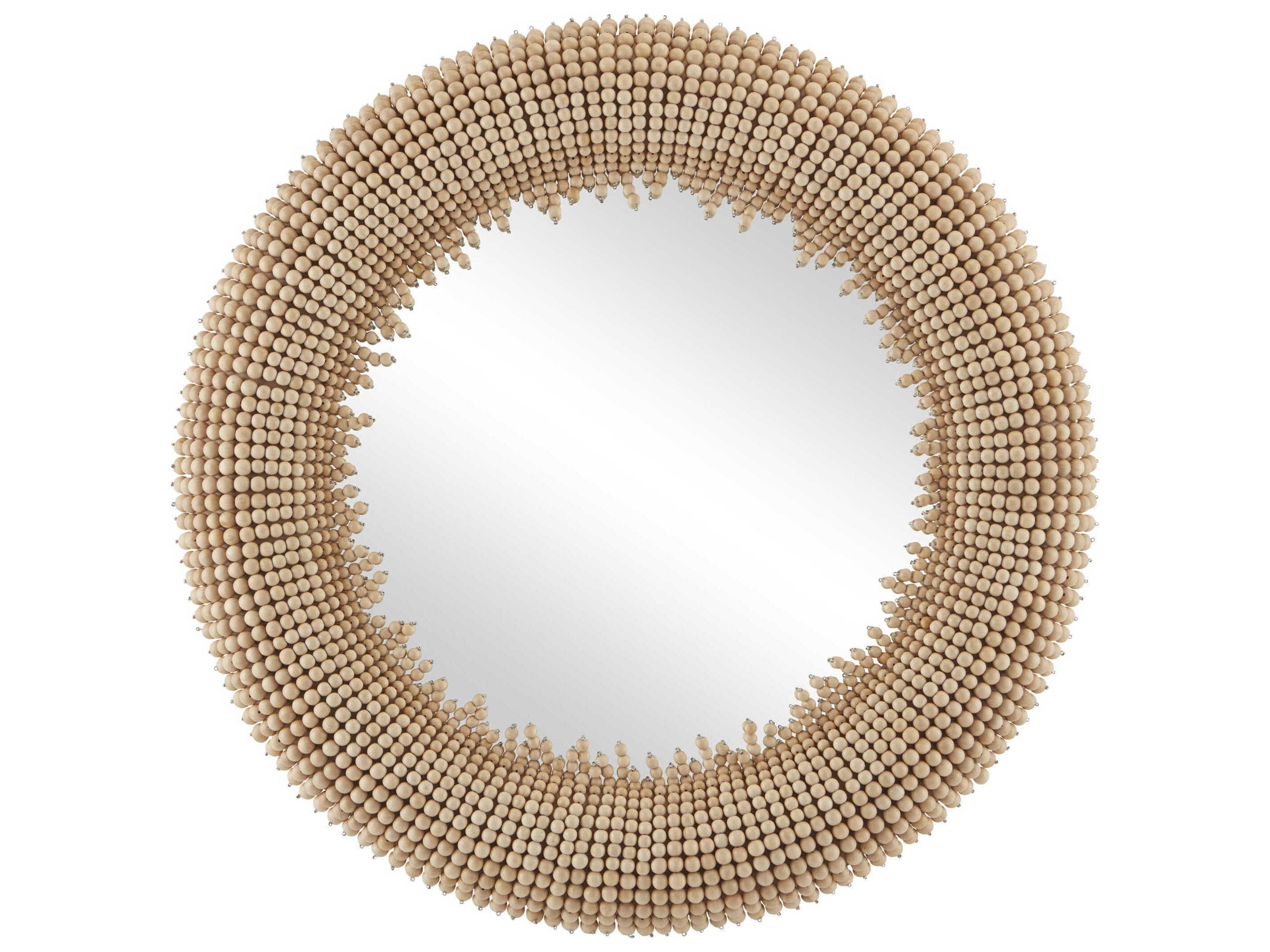 Jeanie Beige Round Wall Mirror