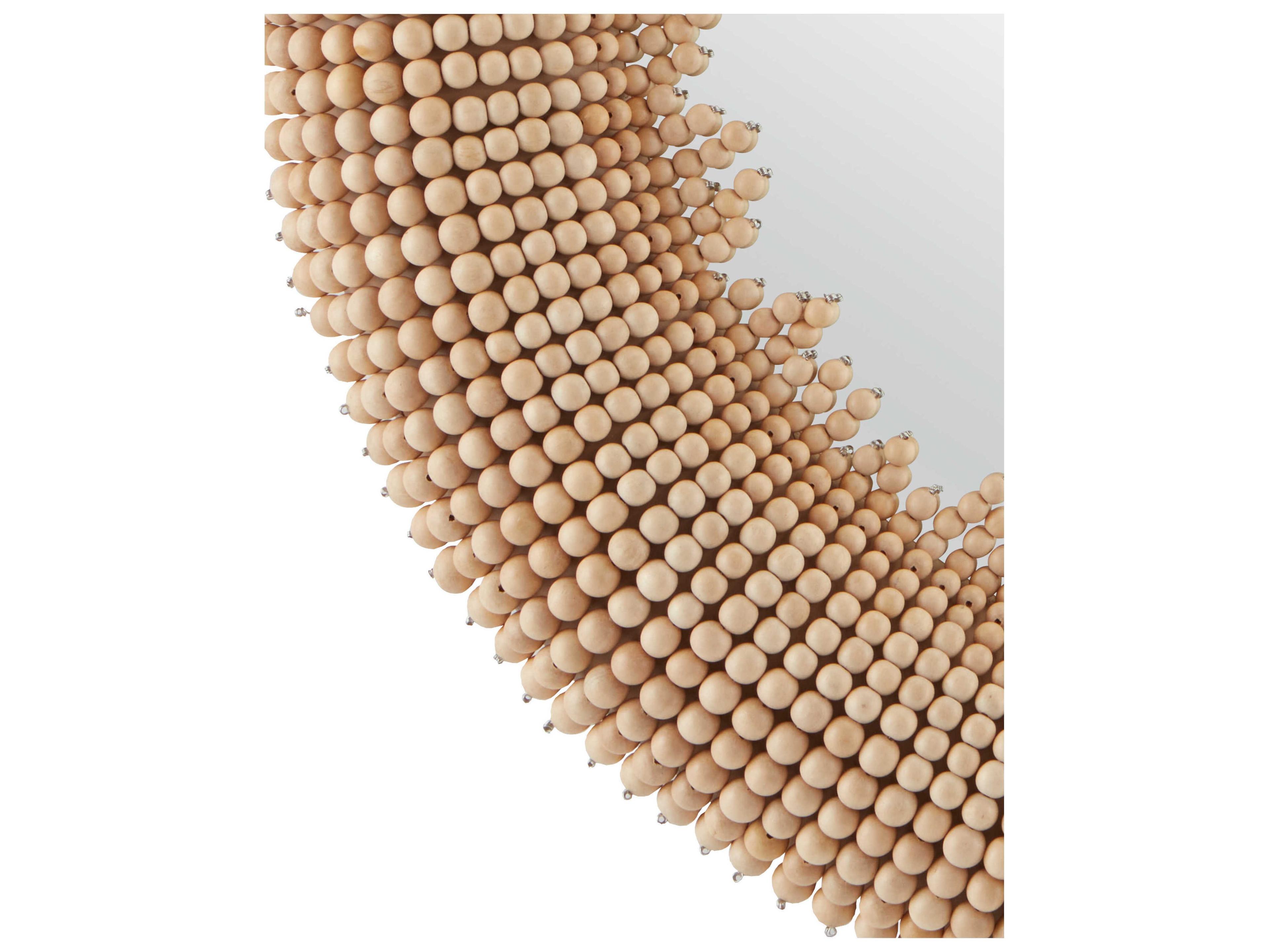 Currey & Company Jeanie Beige Round Wall Mirror