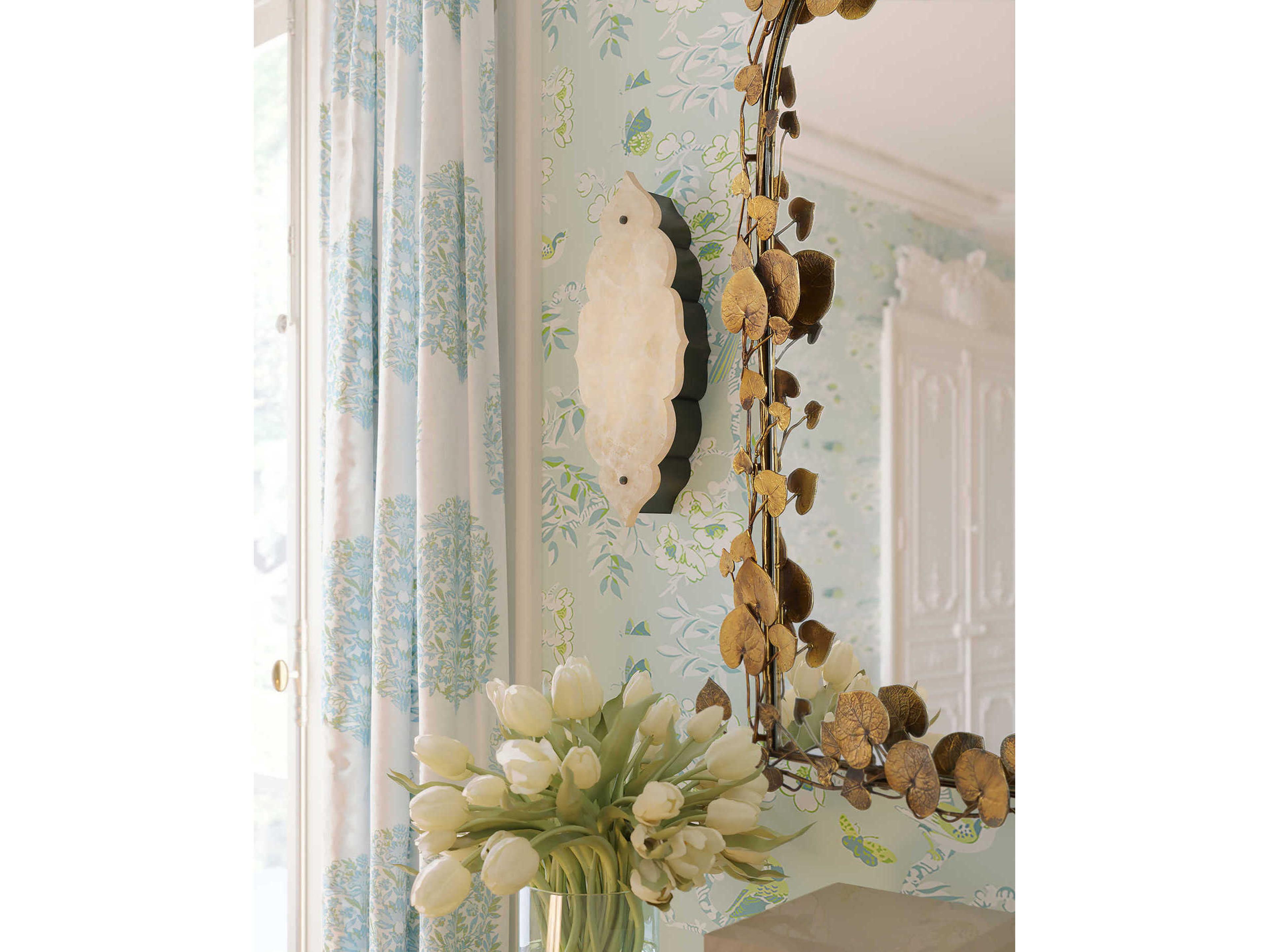 Currey & Company Vinna Antique Brass Rectangular Wall Mirror