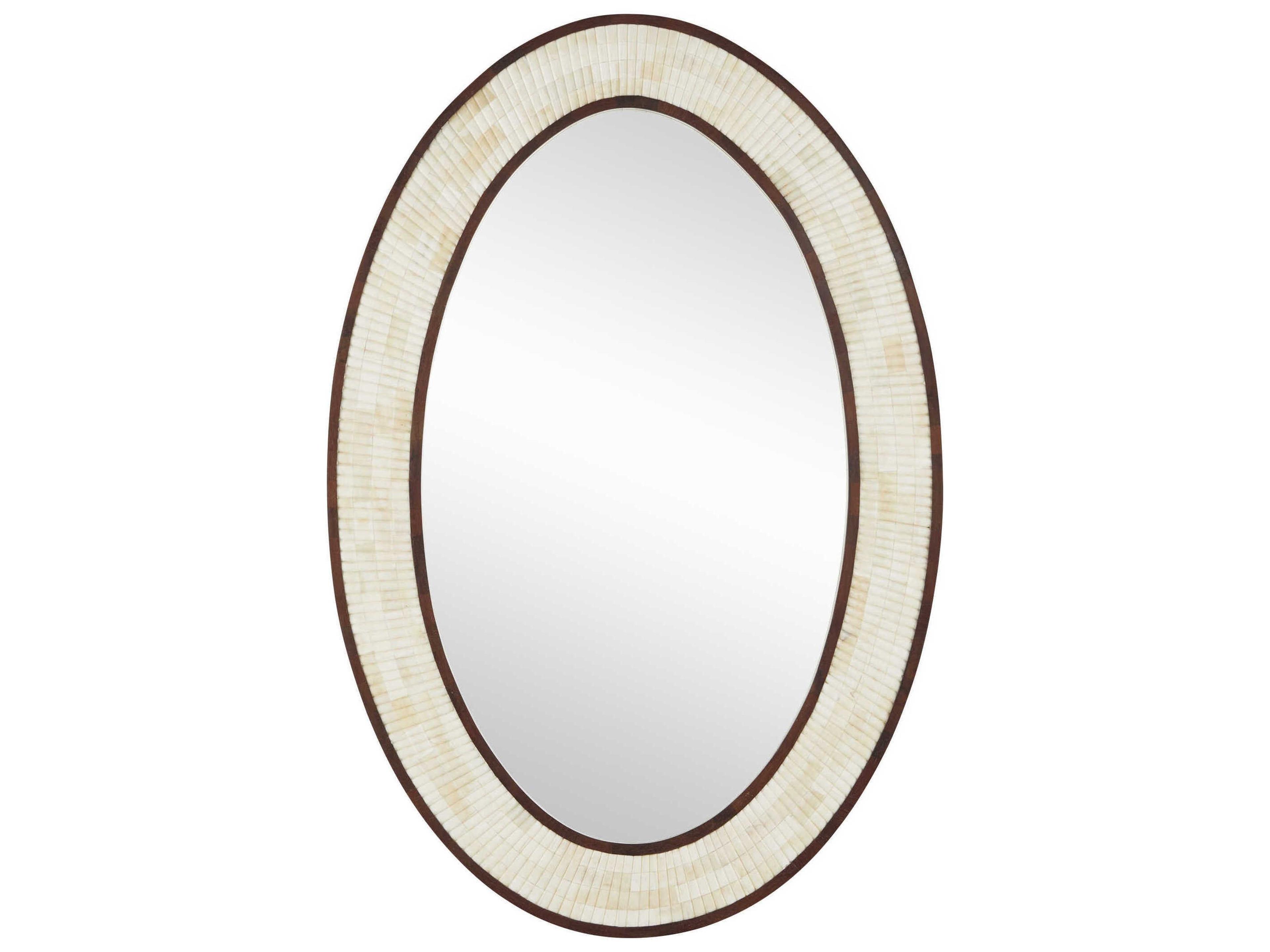 Currey & Company Andar Natural / Dark Walnut Oval Wall Mirror