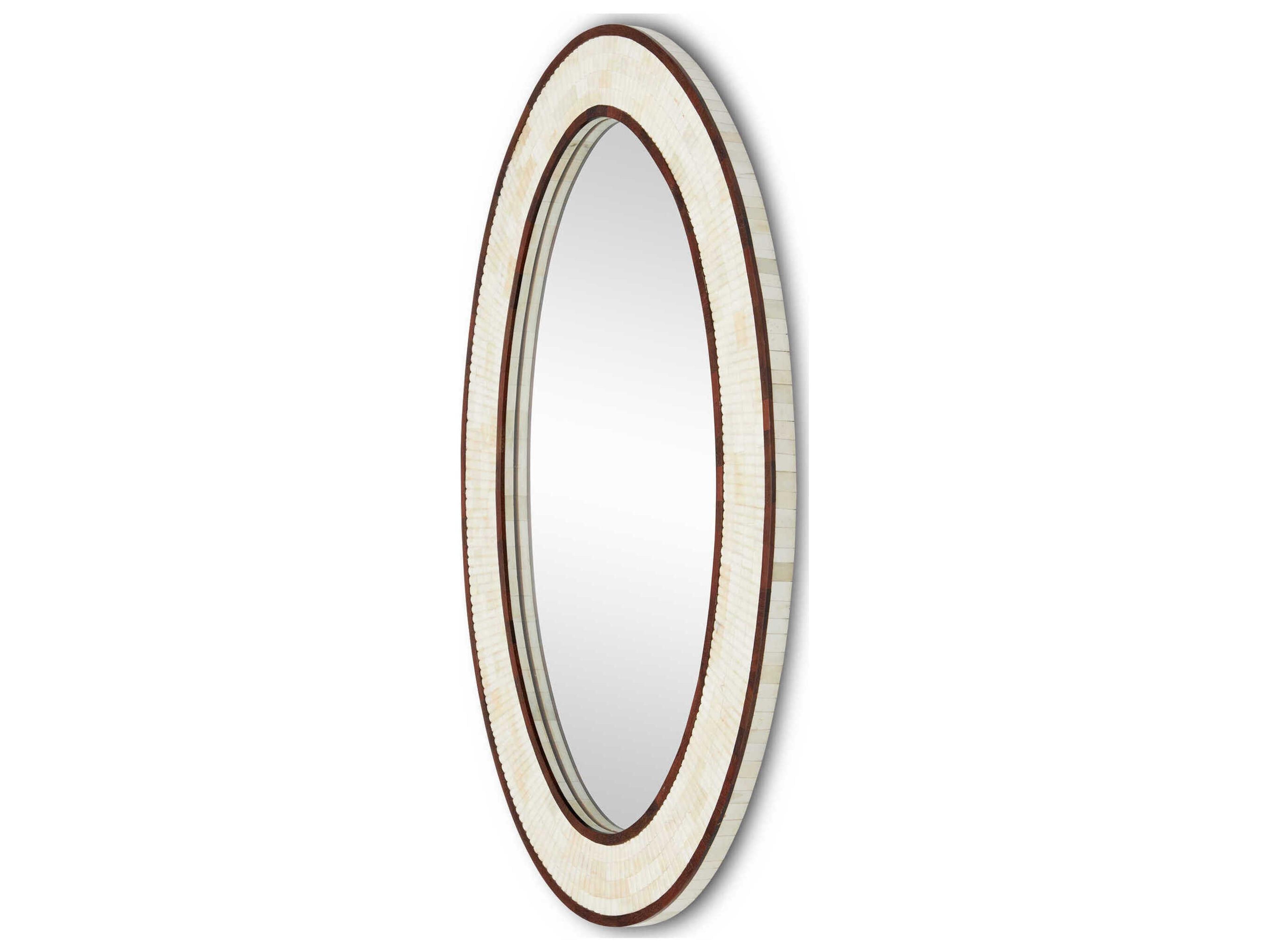Currey & Company Andar Natural / Dark Walnut Oval Wall Mirror