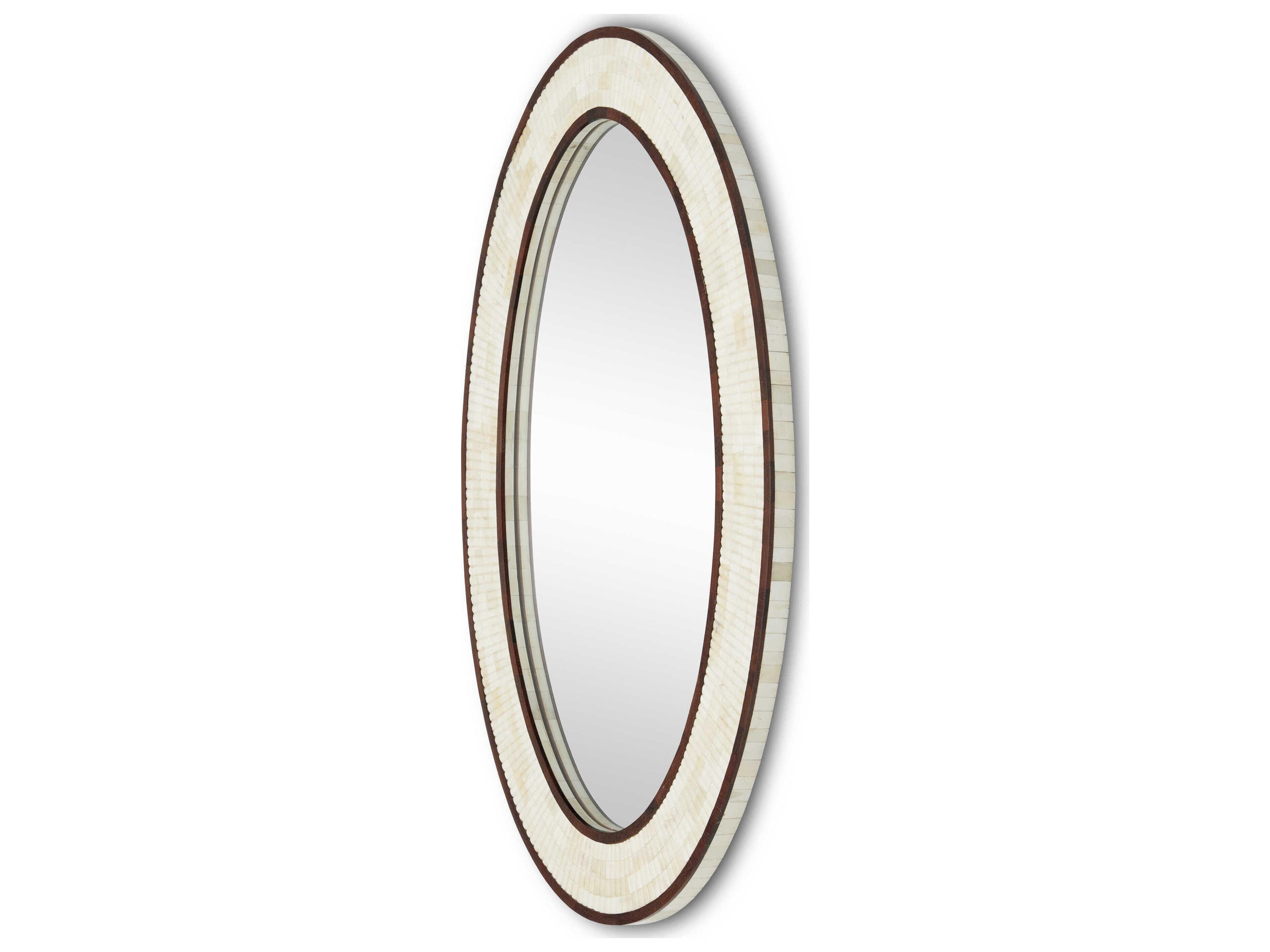 Currey & Company Andar Natural / Dark Walnut Oval Wall Mirror