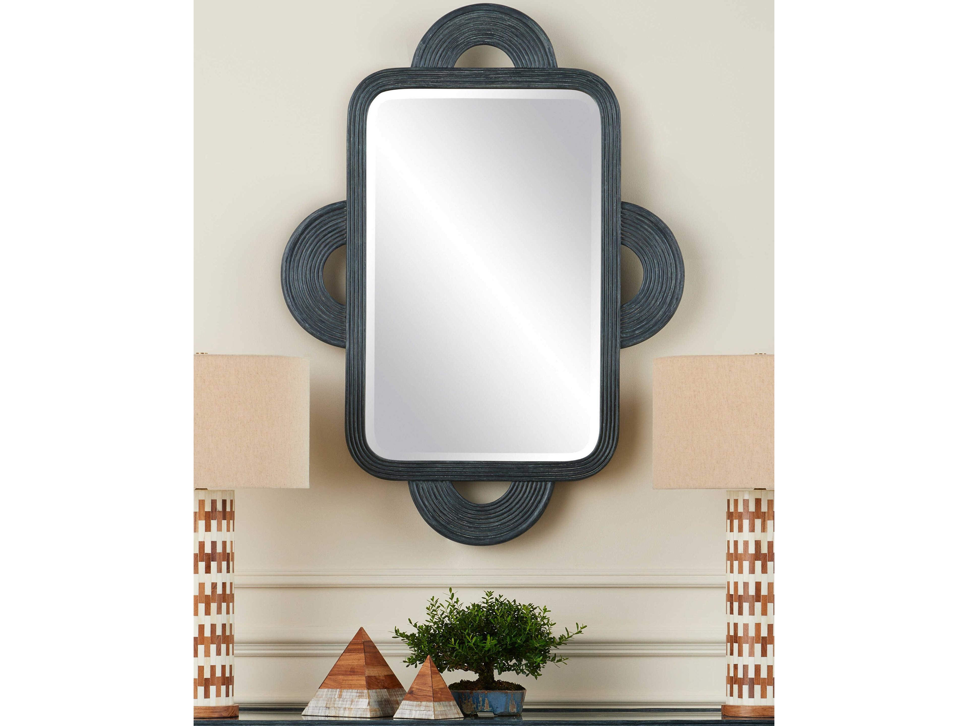 Currey & Company Vintage Navy Wall Mirror