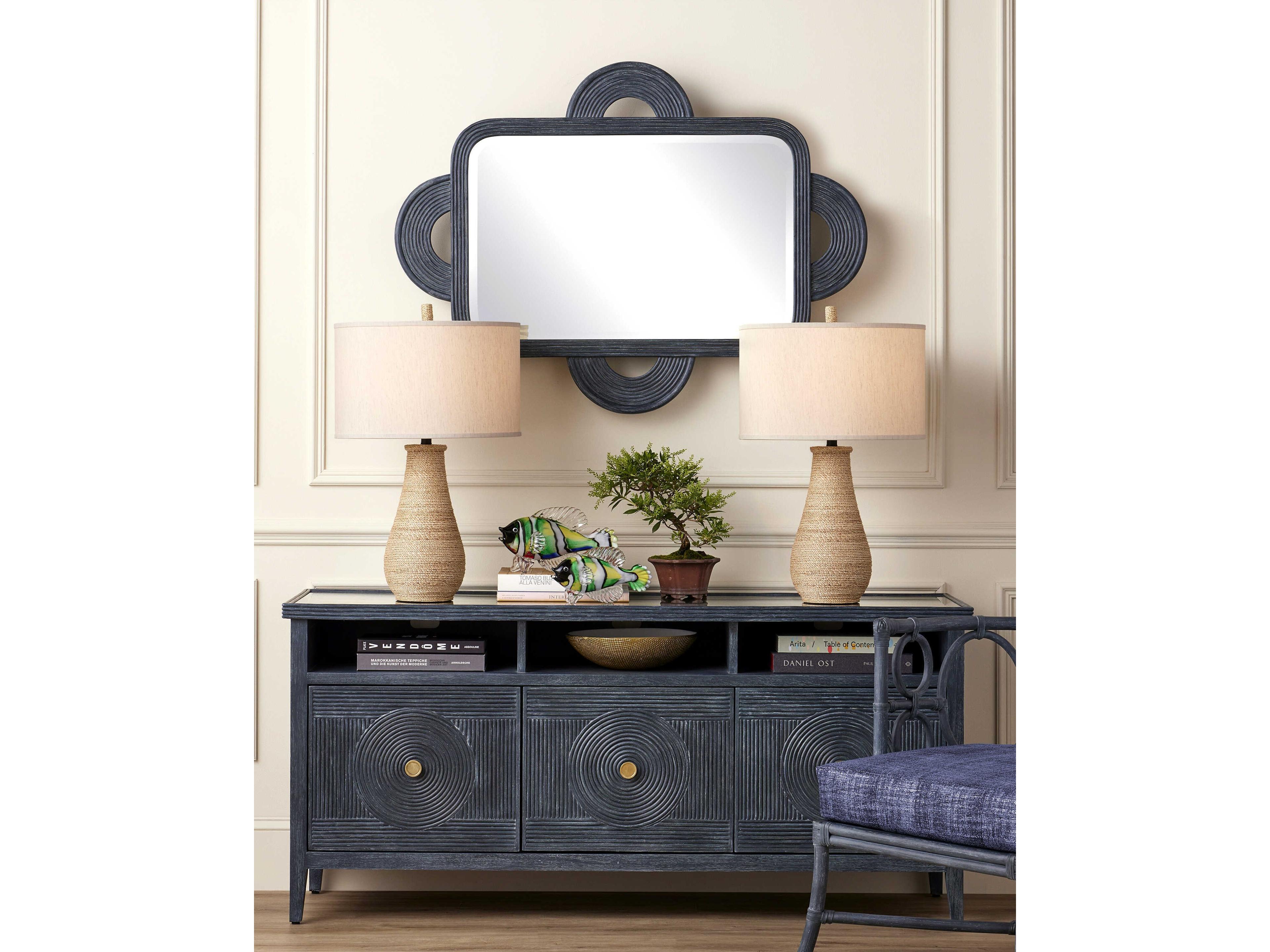 Currey & Company Vintage Navy Wall Mirror
