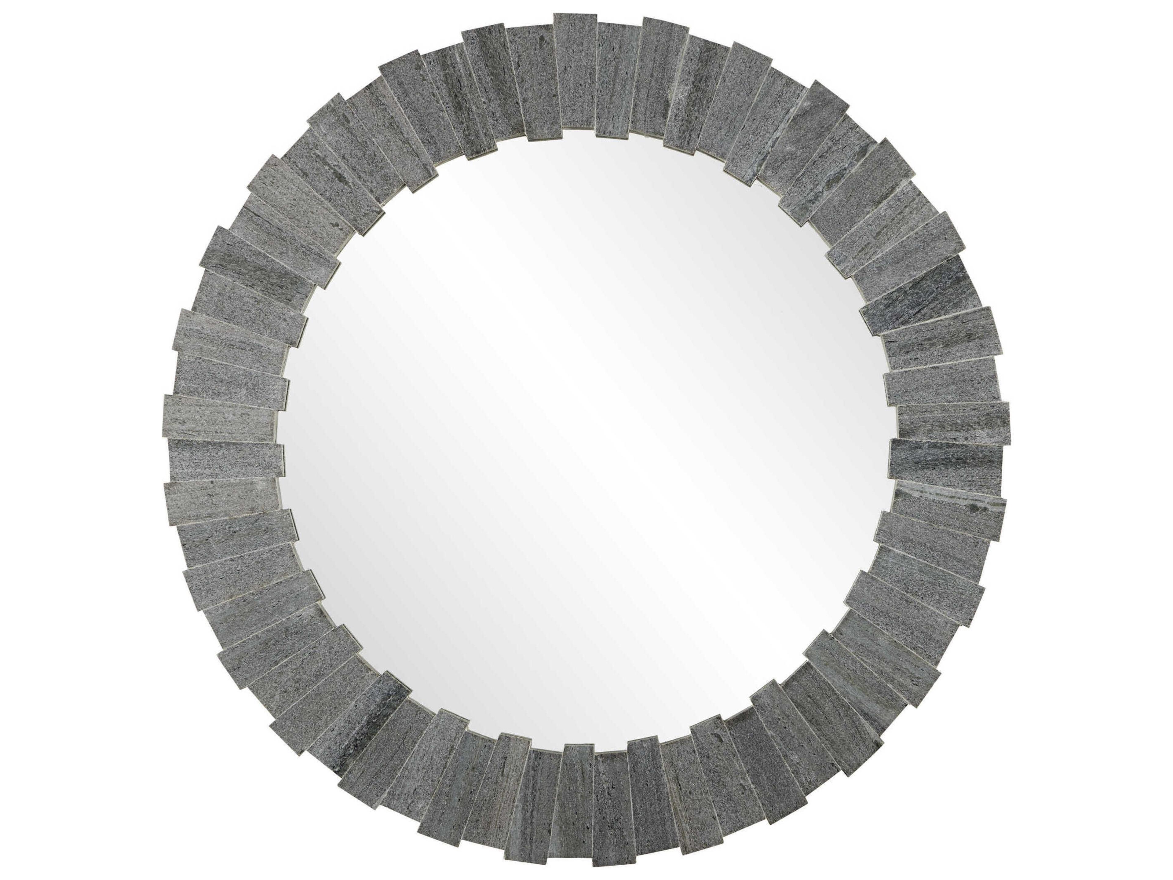Currey & Company Dario Gray Round Wall Mirror