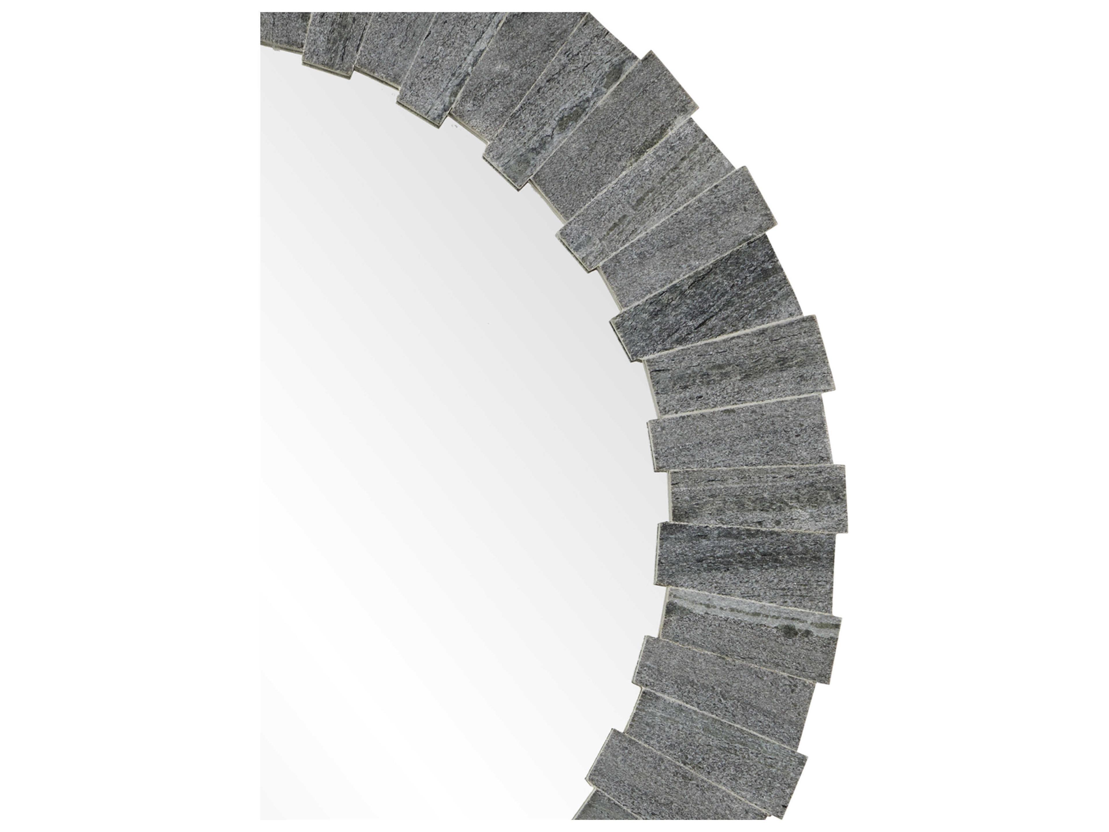 Currey & Company Dario Gray Round Wall Mirror