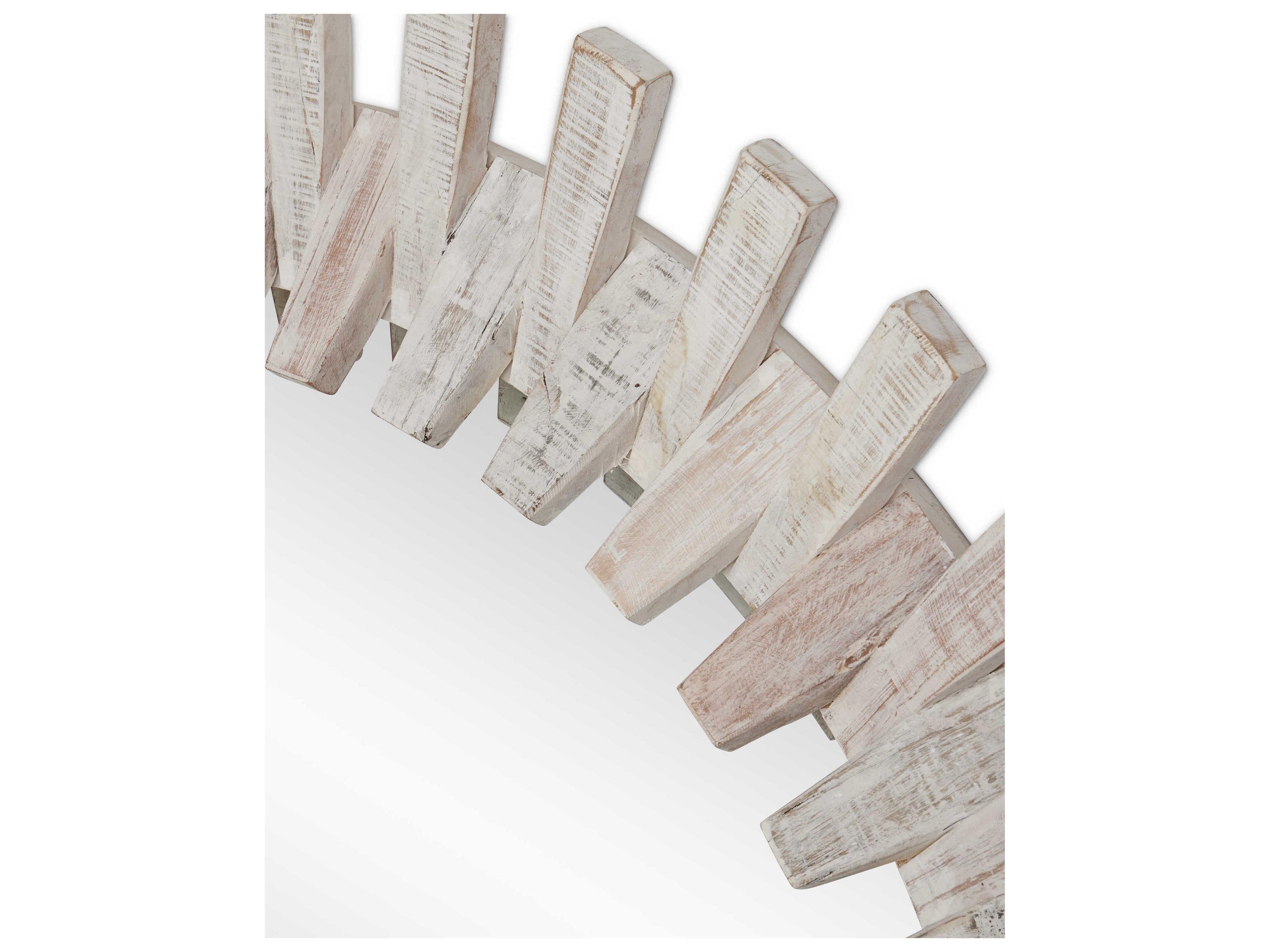 Currey & Company Diza Whitewash Round Wall Mirror