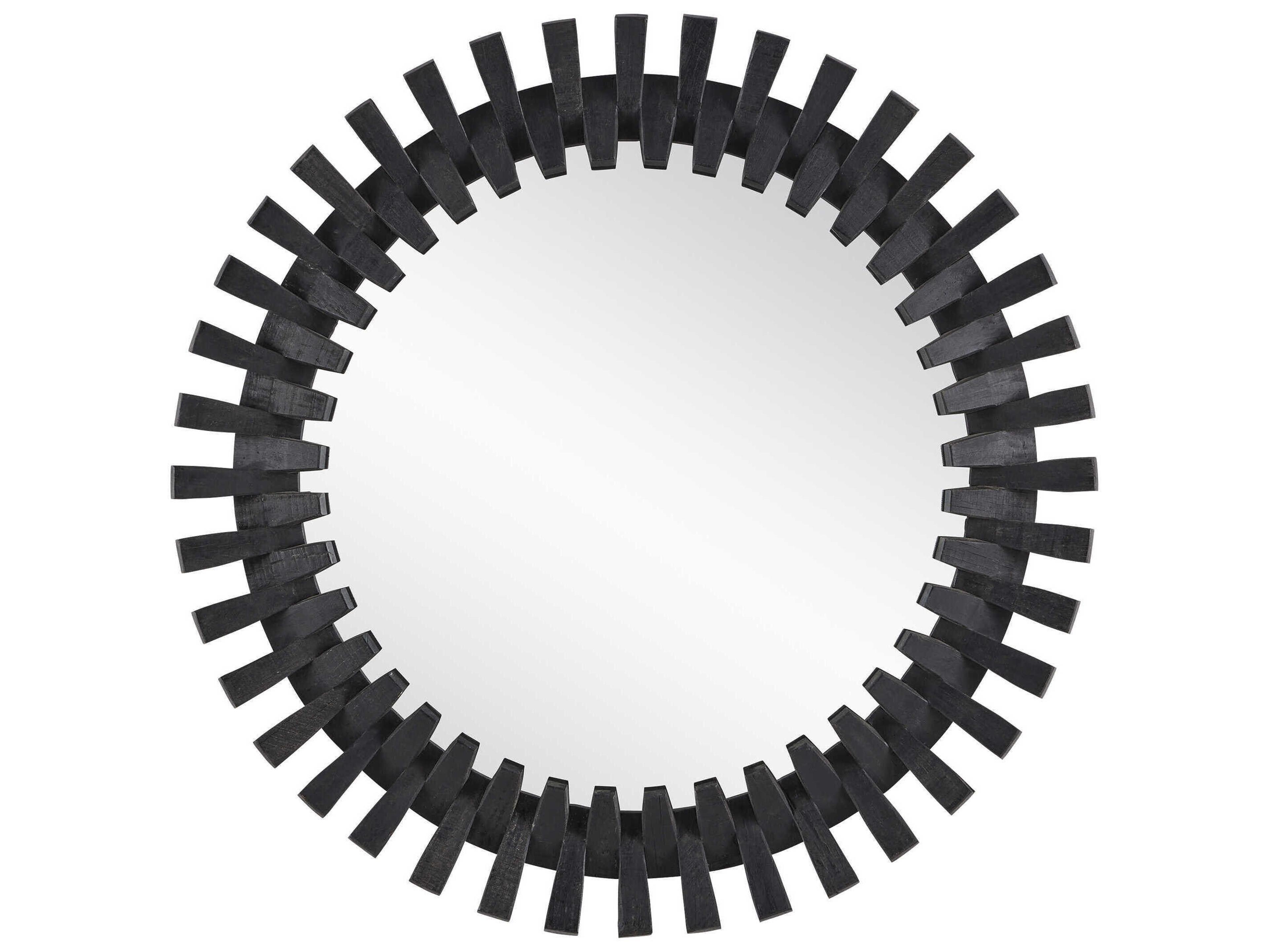 Diza Round Black Wall Mirror