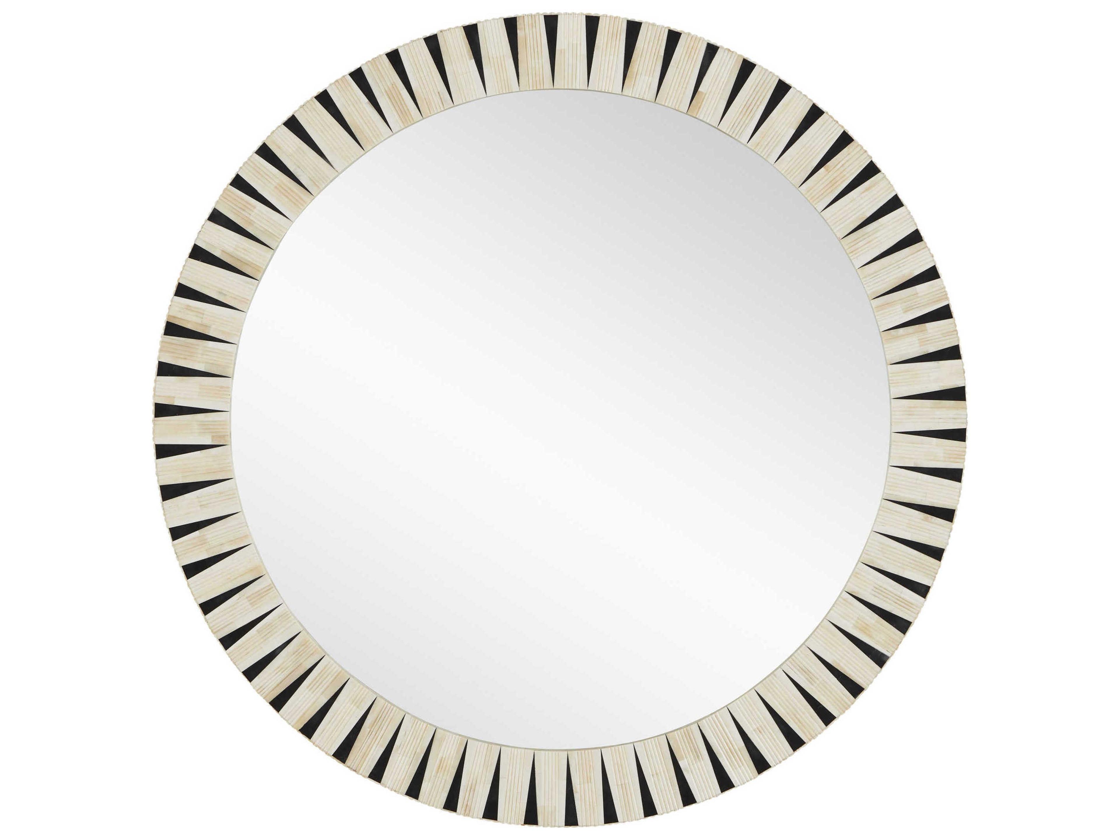 Arvi Natural / Black Round Wall Mirror