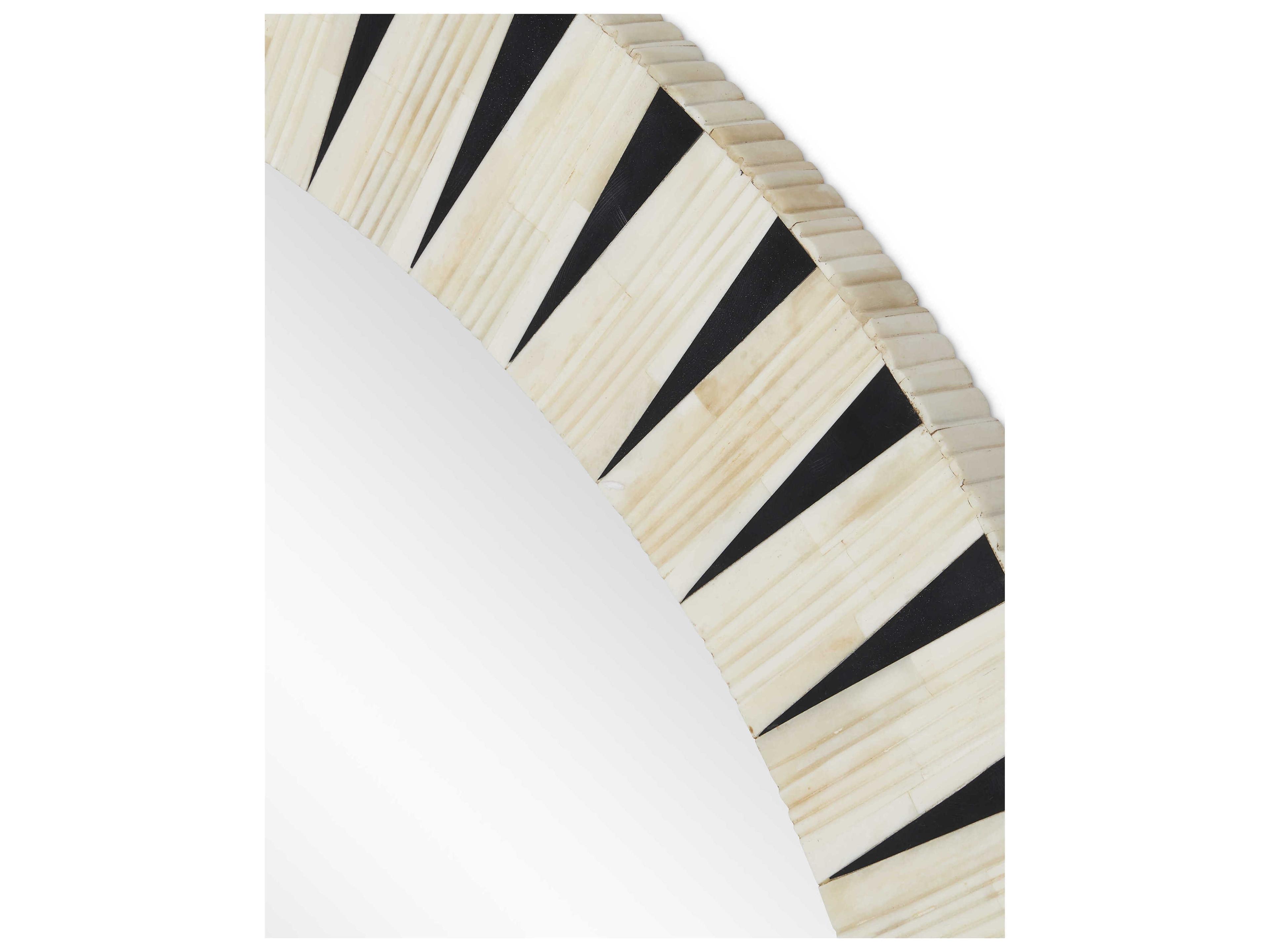 Currey & Company Arvi Natural / Black Round Wall Mirror