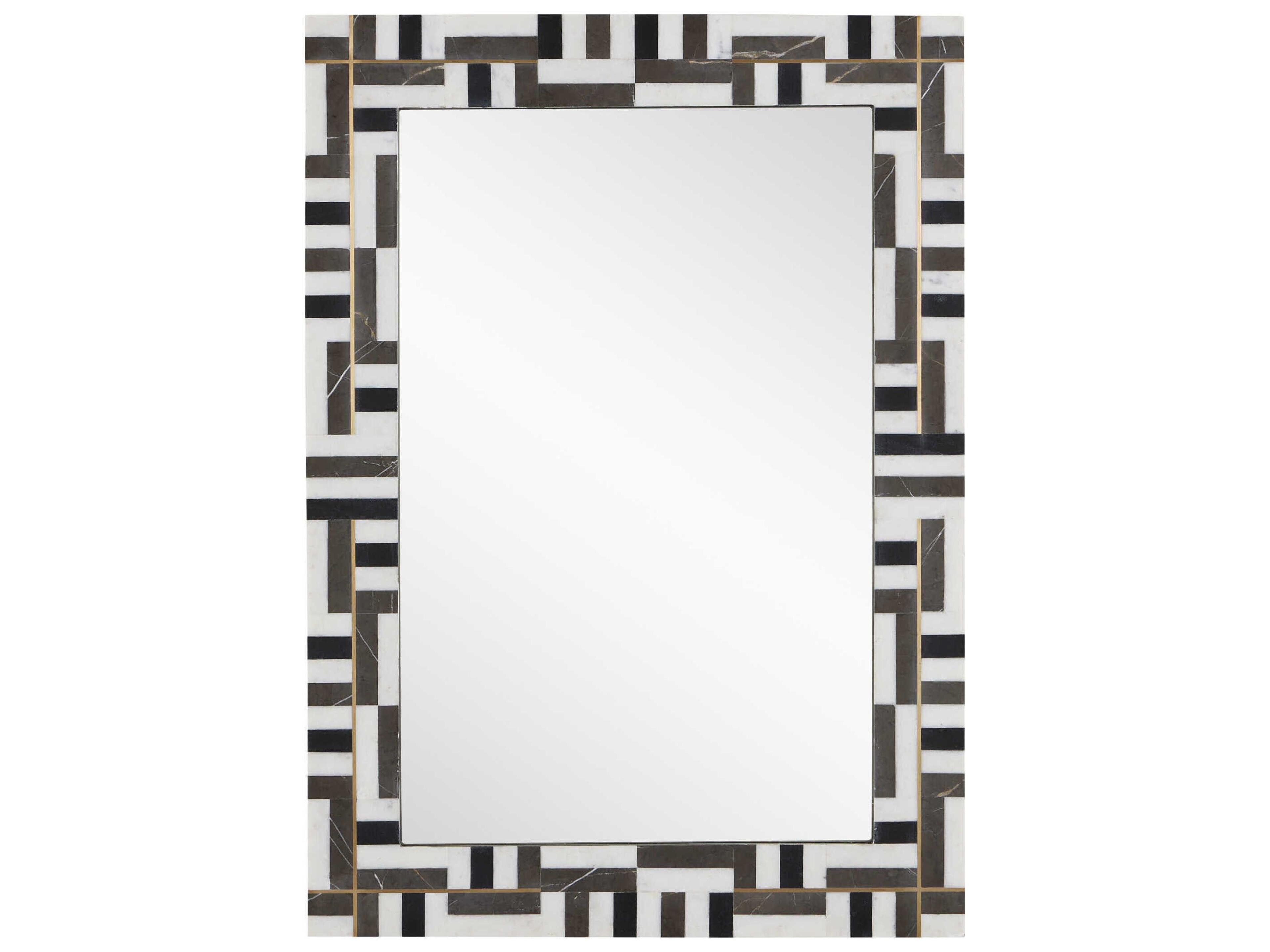 Gentry Natural / Brass Rectangular Wall Mirror