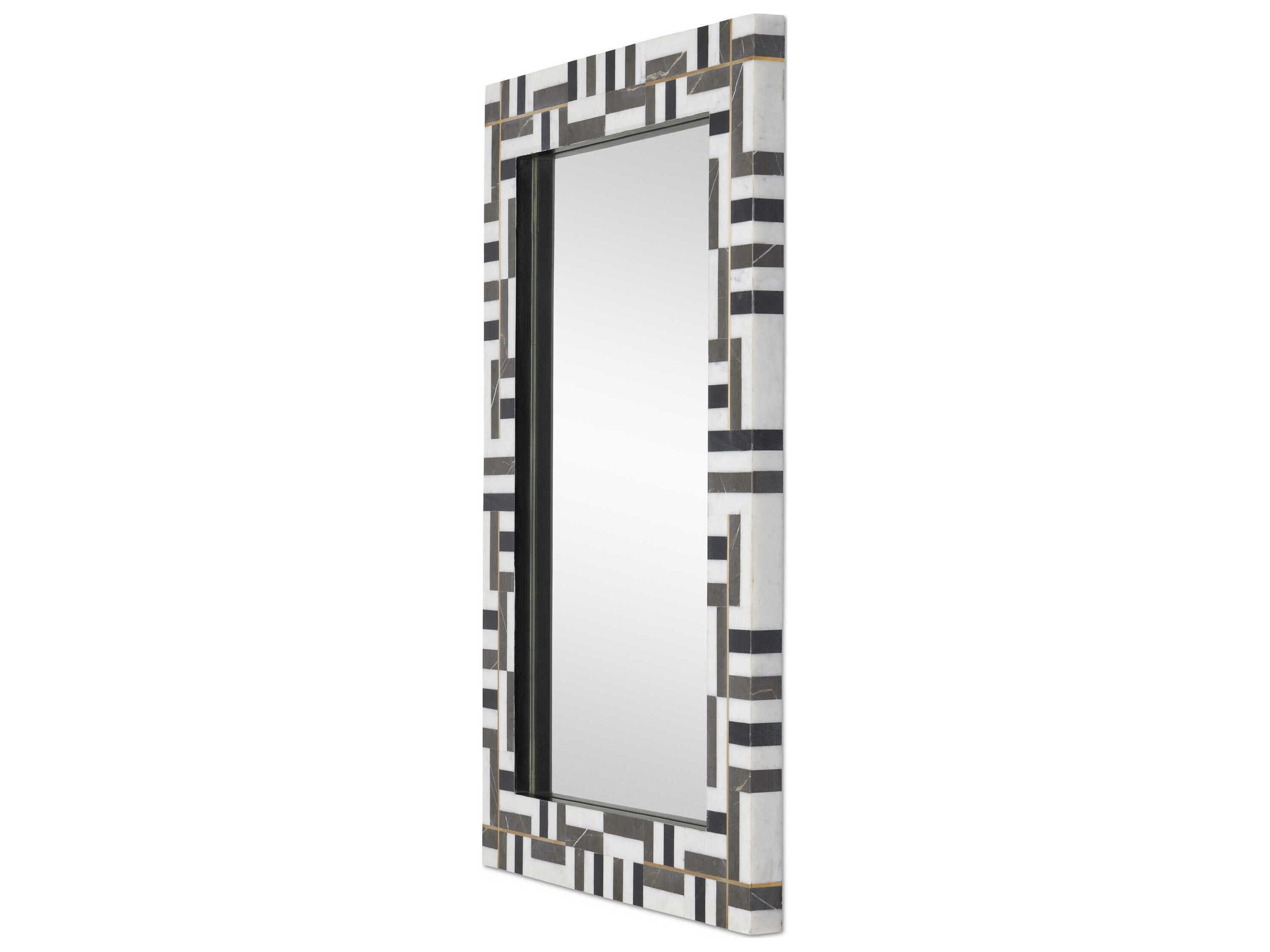 Currey & Company Gentry Natural / Brass Rectangular Wall Mirror