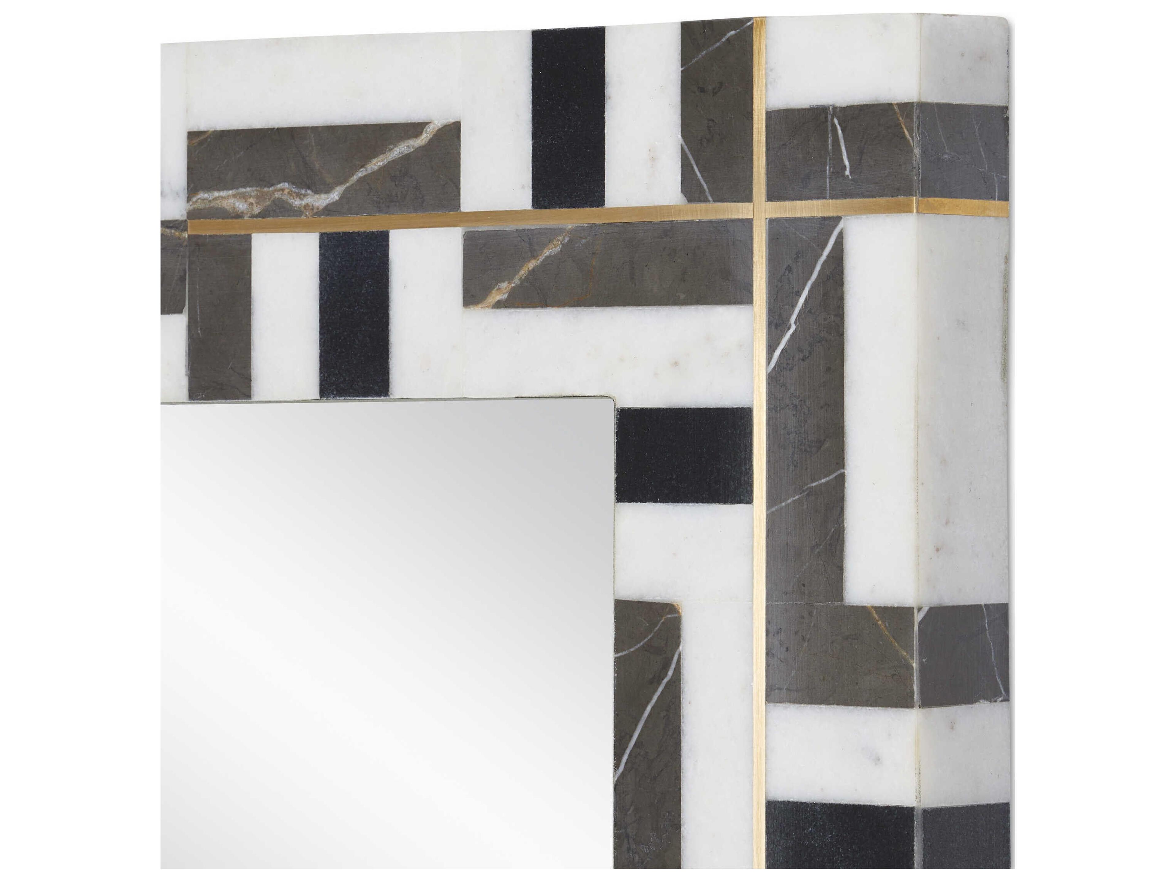 Currey & Company Gentry Natural / Brass Rectangular Wall Mirror