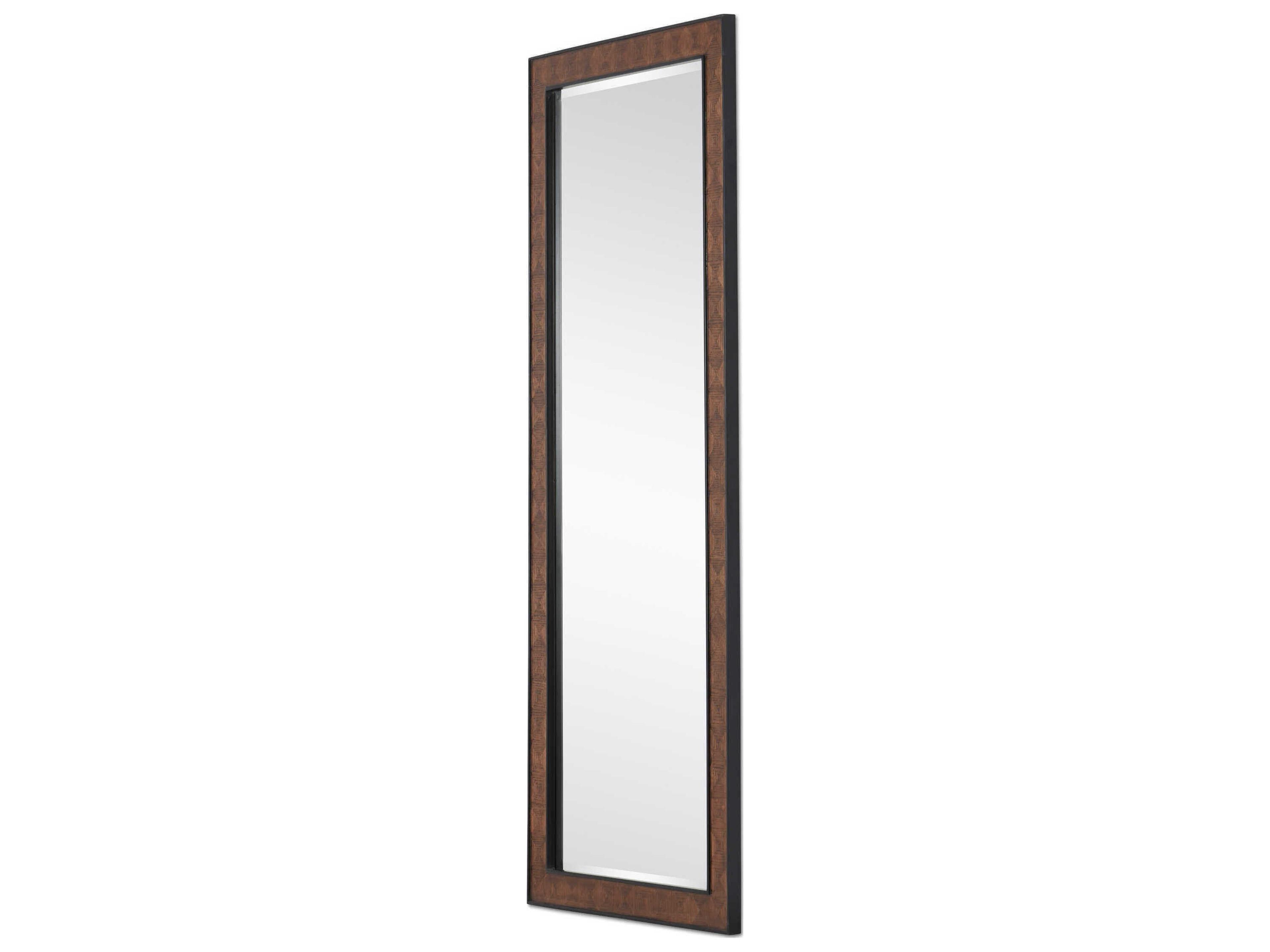 Currey & Company Dorian Kona / Black Rectangular Floor Mirror
