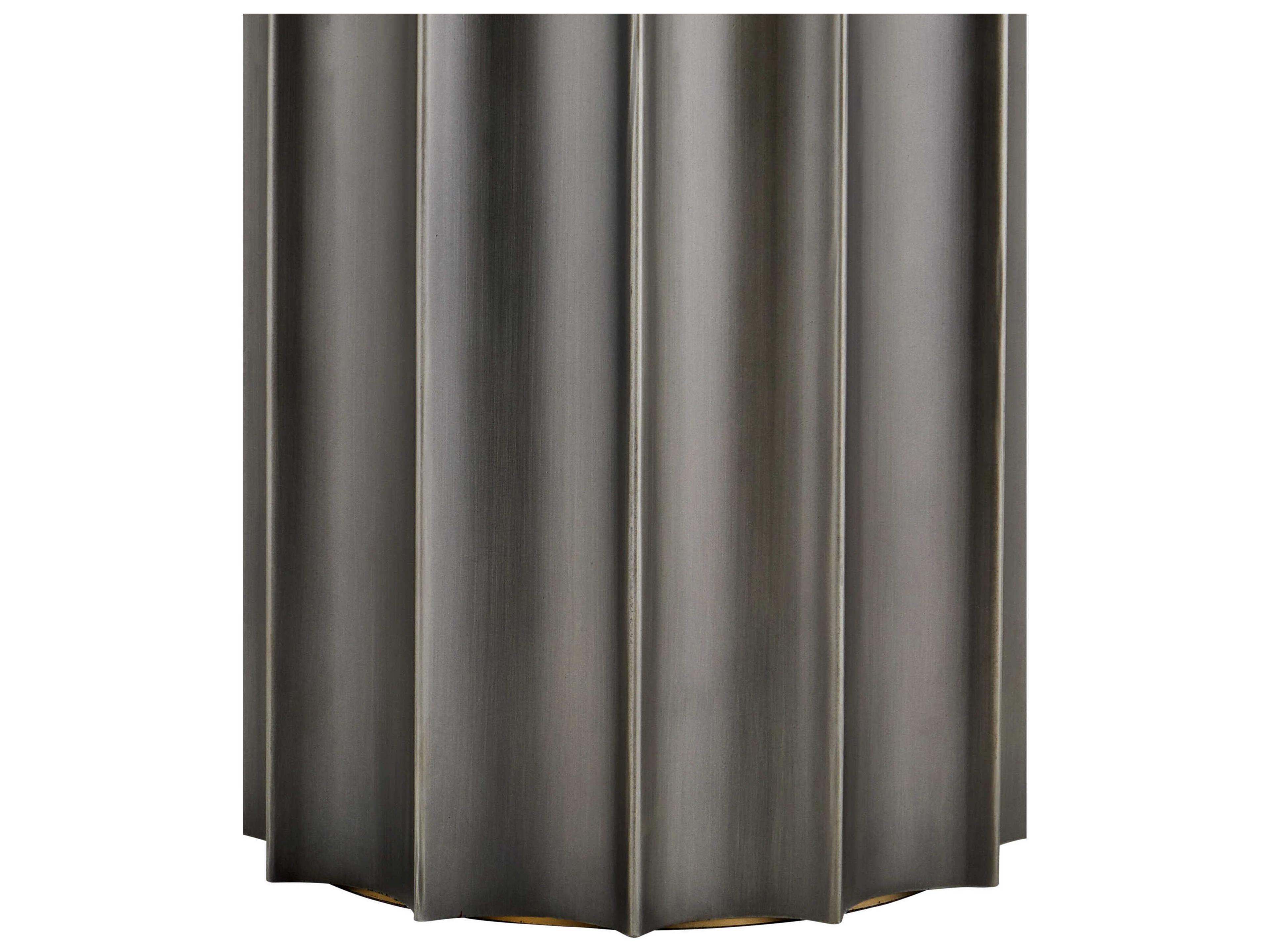 Currey & Company Kanti 11" Round Metal Graphite End Table