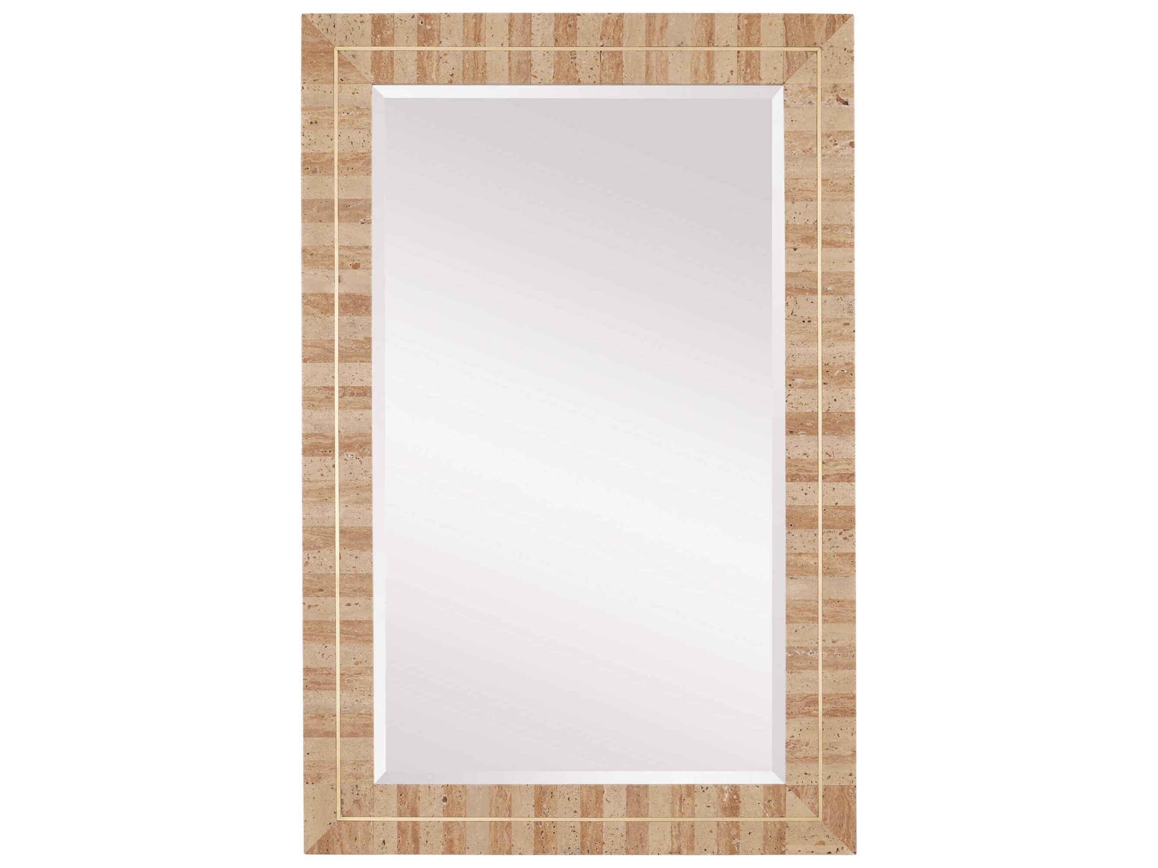 Dezi Natural Brass Rectangular Wall Mirror