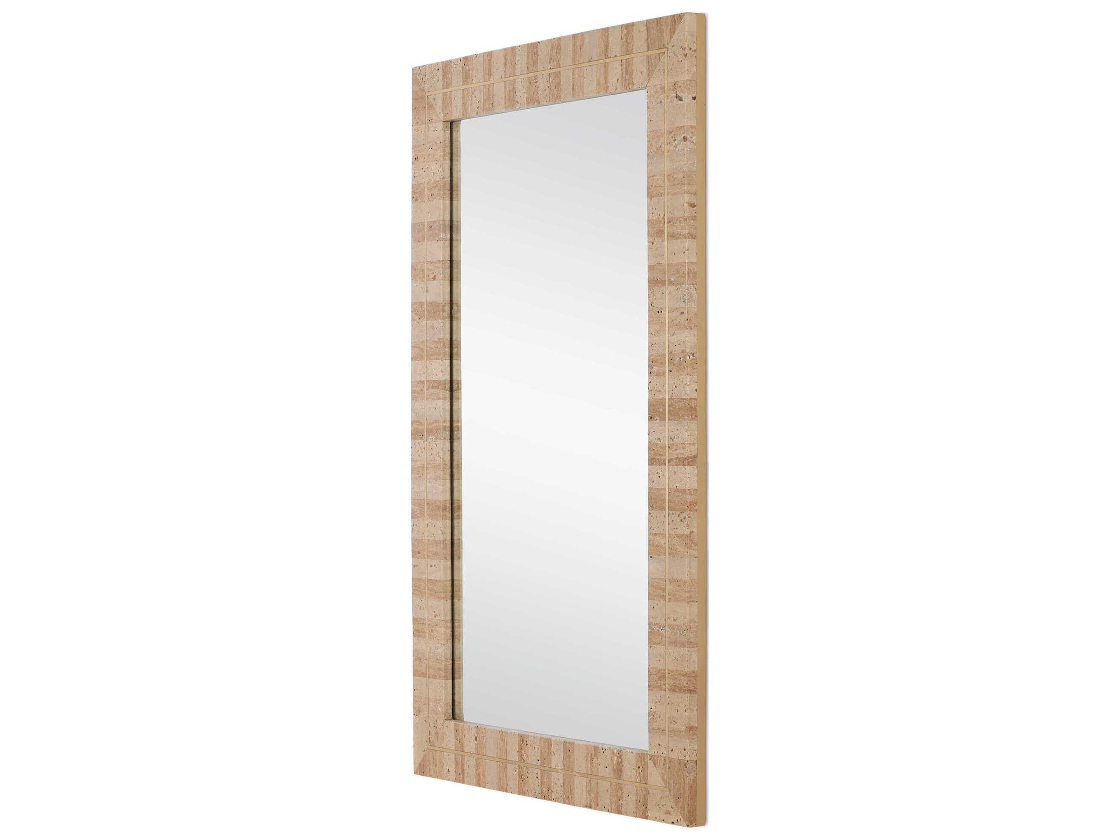 Currey & Company Dezi Natural Brass Rectangular Wall Mirror