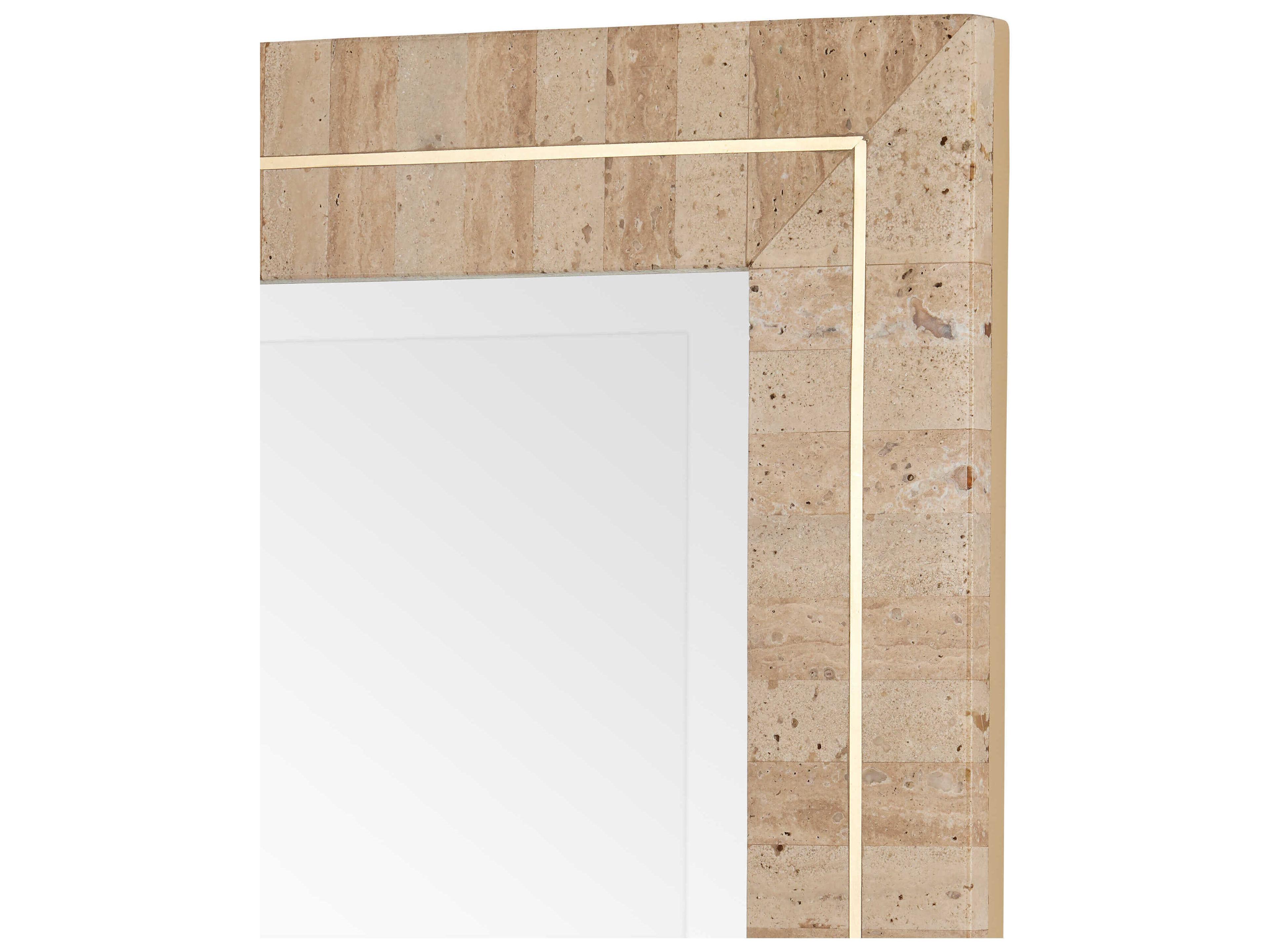 Currey & Company Dezi Natural Brass Rectangular Wall Mirror
