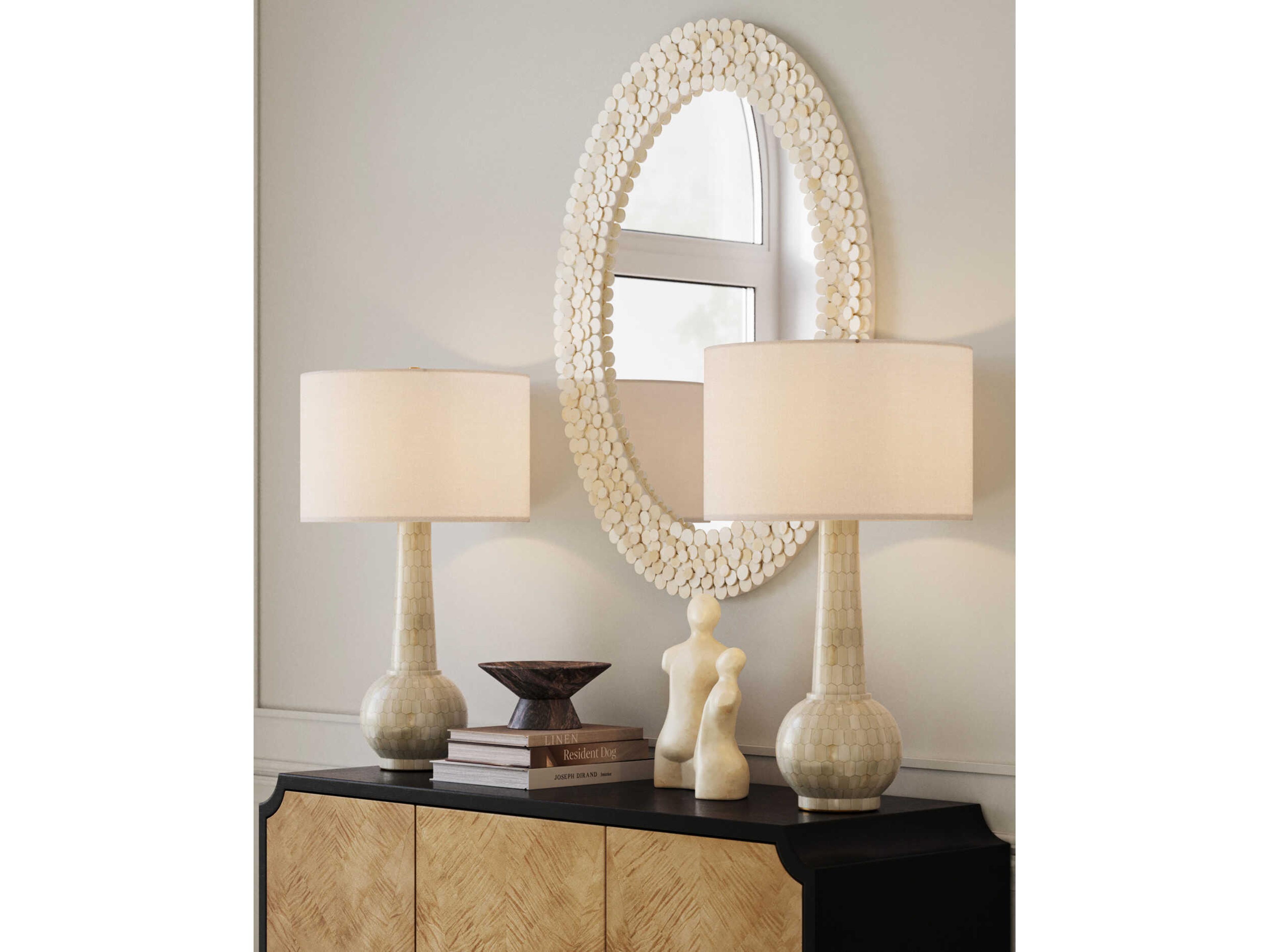 Currey & Company Merriam Natural Oval Wall Mirror