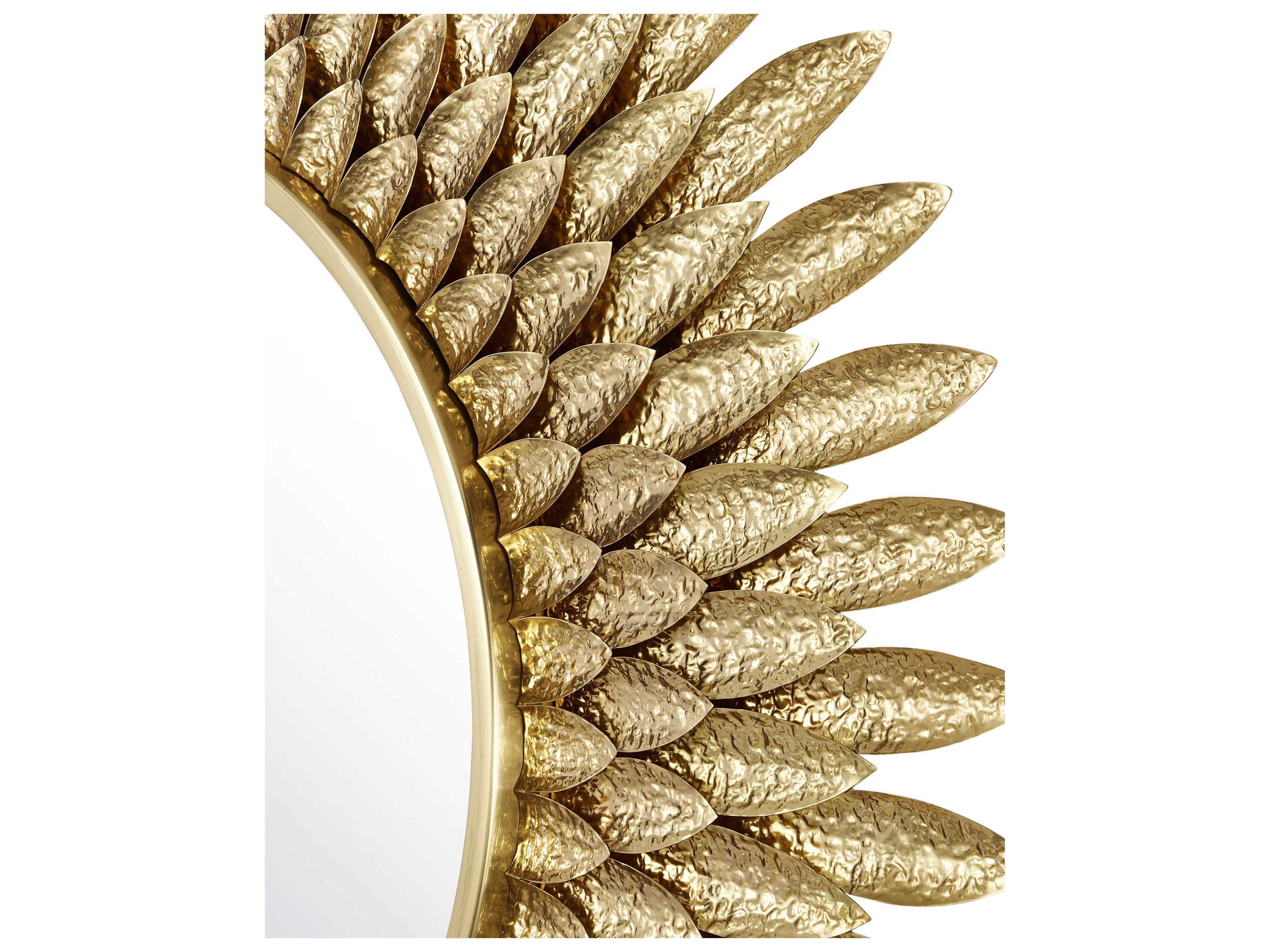 Currey & Company Plume Brass Sunburst Wall Mirror