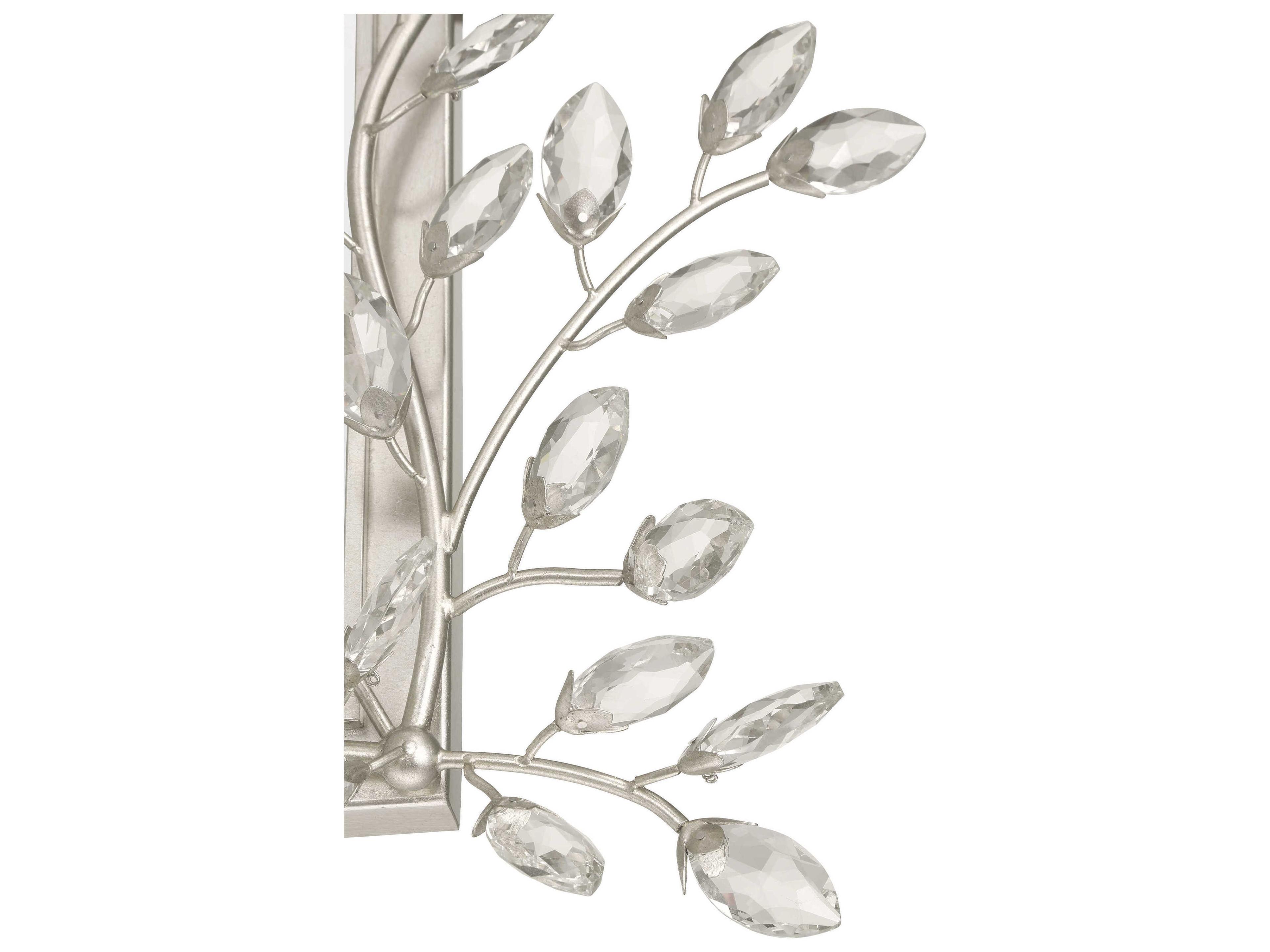 Currey & Company Forget-Me-Not Silver Rectangular Wall Mirror