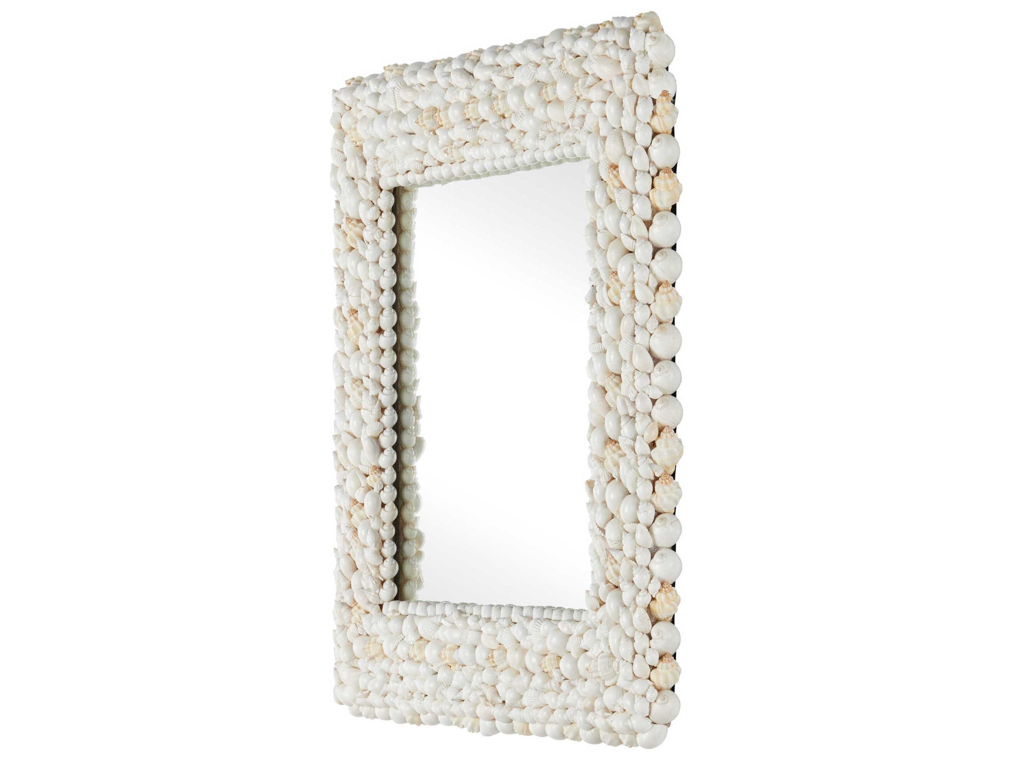 Currey & Company Piddock White Square Wall Mirror
