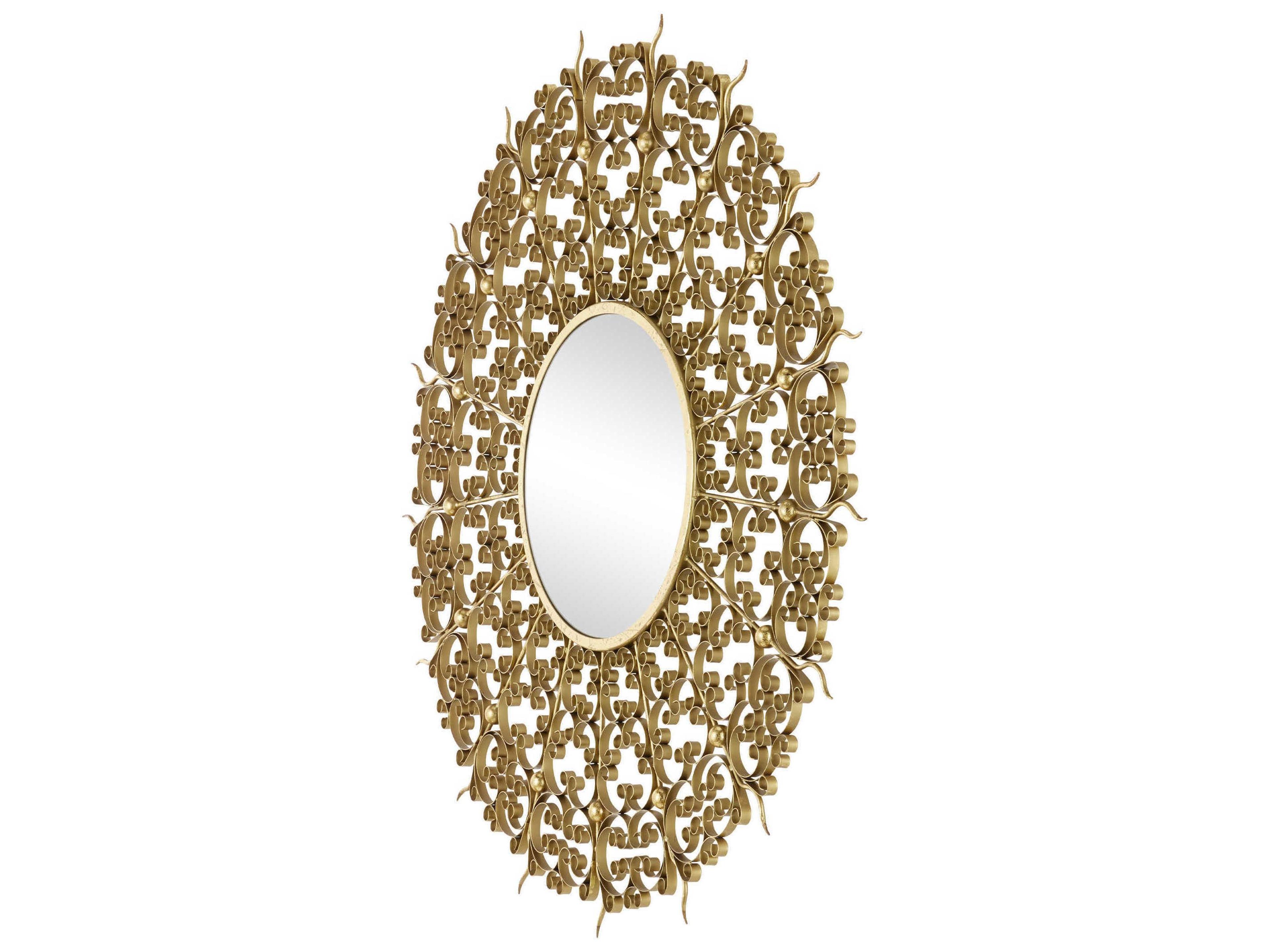Currey & Company Levain Gold Leaf Round Wall Mirror