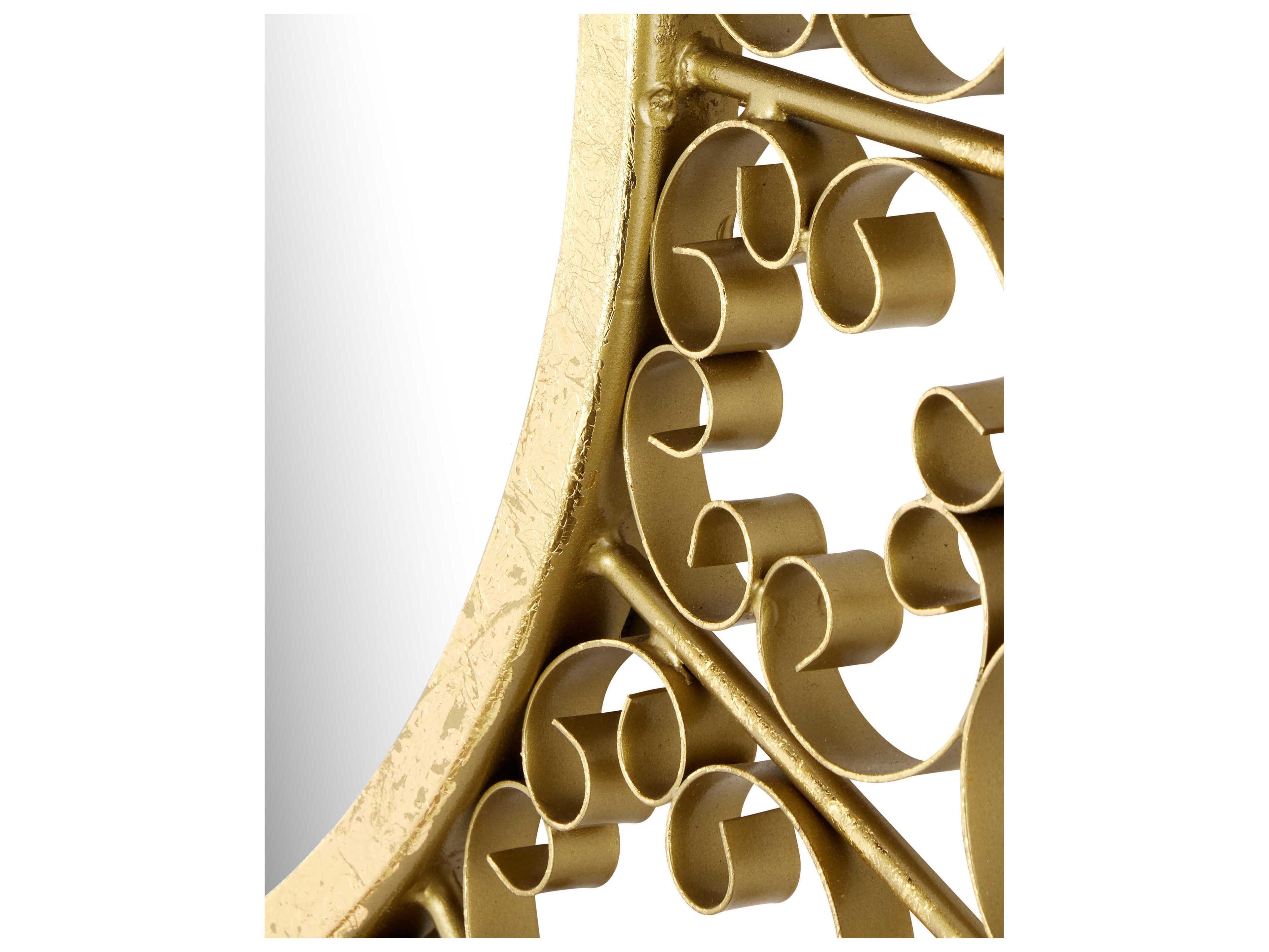 Currey & Company Levain Gold Leaf Round Wall Mirror