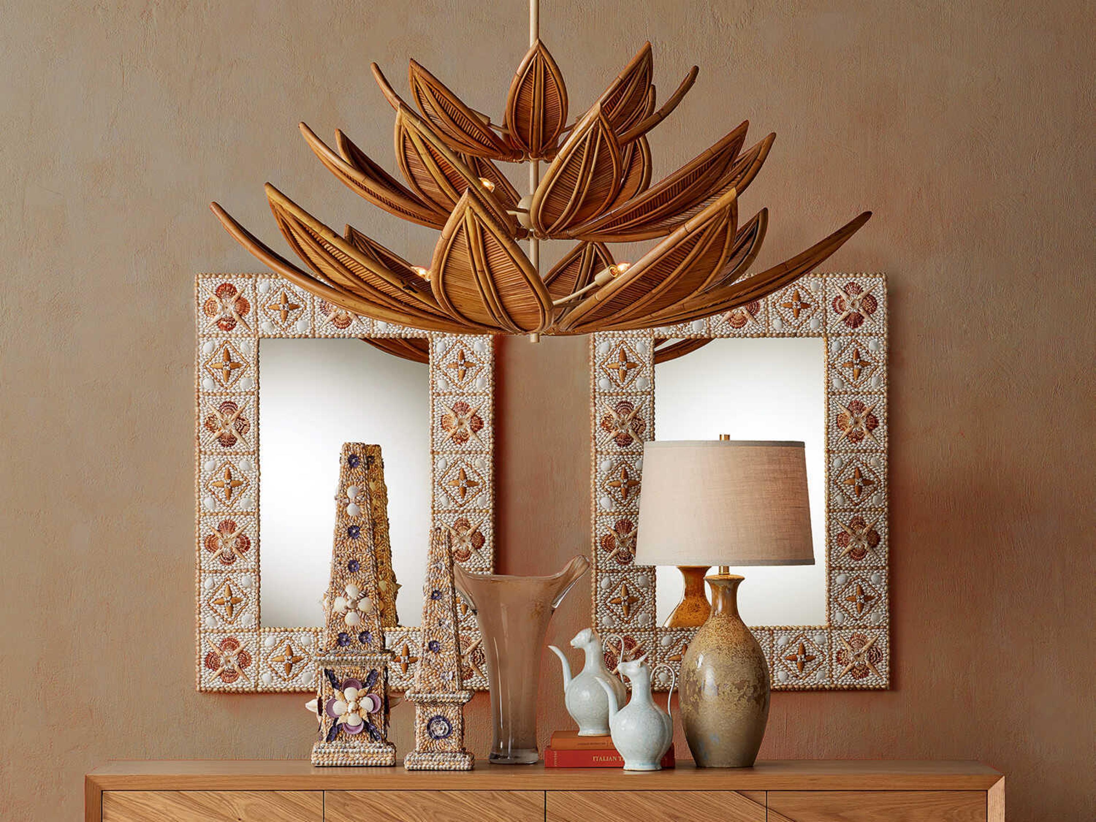 Currey & Company Junonia Natural Rectangular Wall Mirror